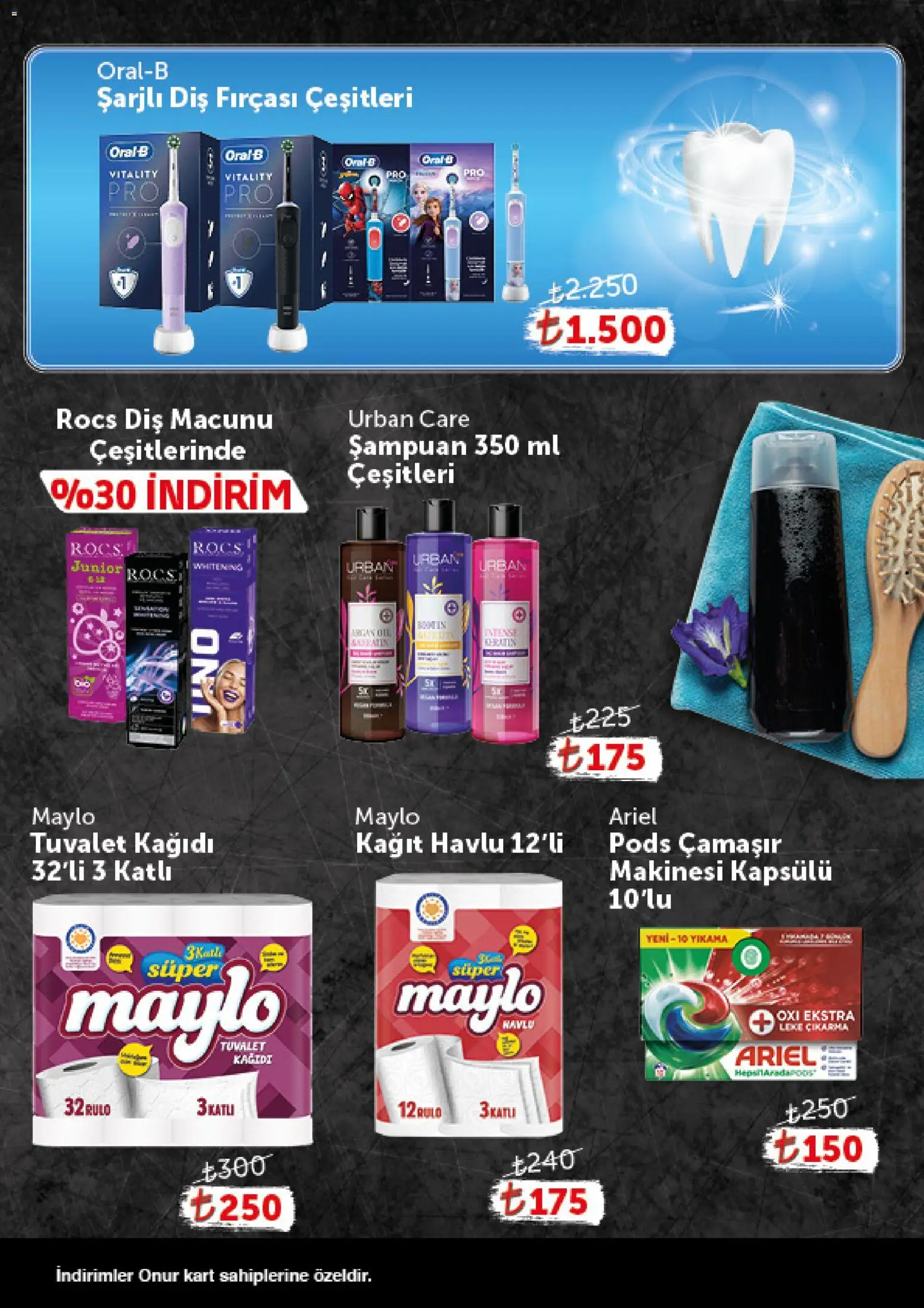 Onur Market - Katalog Gurme - 28 Temmuz 2026 tarihinden itibaren geçerlidir | Sayfa: 11 | Ürünler: Tuvalet, Şampuan, Diş fırçası, Tuvalet kağıdı