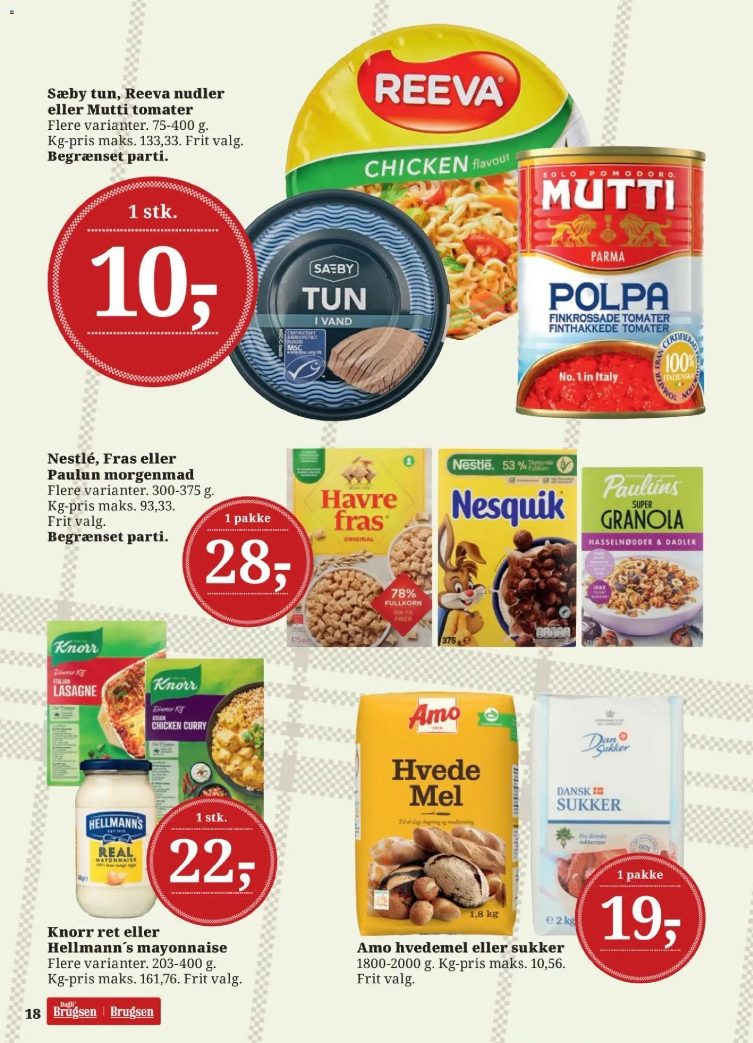 Dagli'Brugsen tilbudsavis – gyldig fra 24.04.2026 | Side: 18 | Produkter: Tomater, Nudler, Dadler, Carpete