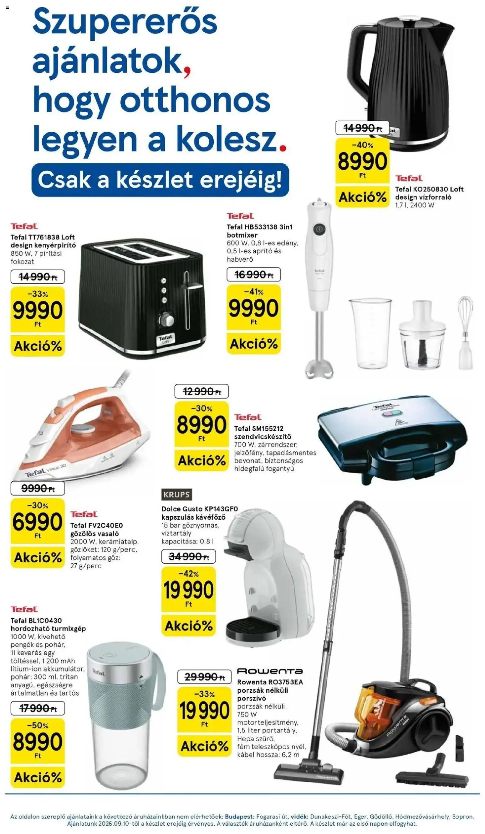 Tesco akciós ujság - amely érvényes a következő dátumtól: 2026.09.10. | Oldal: 13 | Termékek: Kábel, Botmixer, Kávéfőző, Habverő