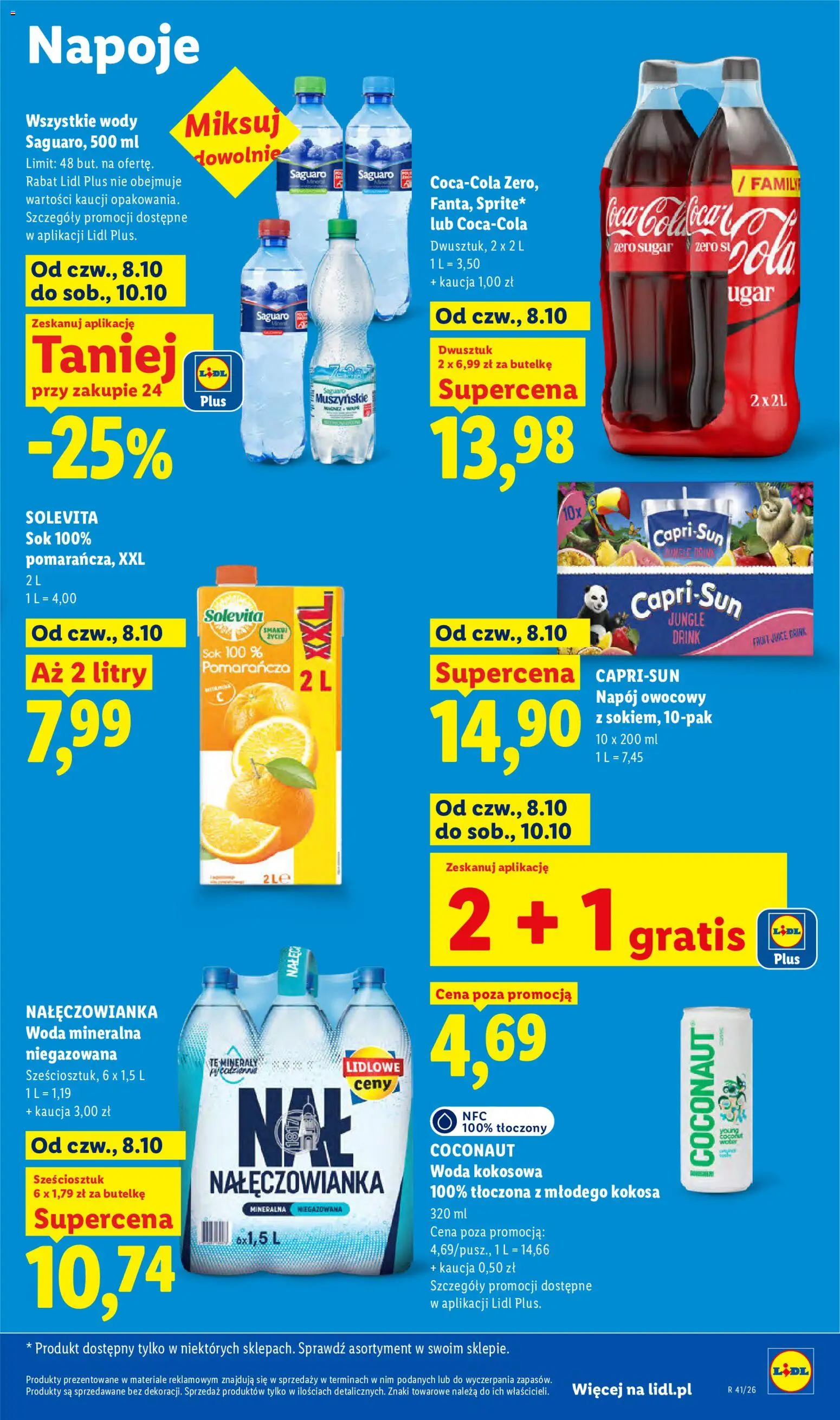 Lidl Polsko leták od 08.10.2026 | Strana: 71 | Produkty: Saguaro, Minerály, Nápoje, Solevita