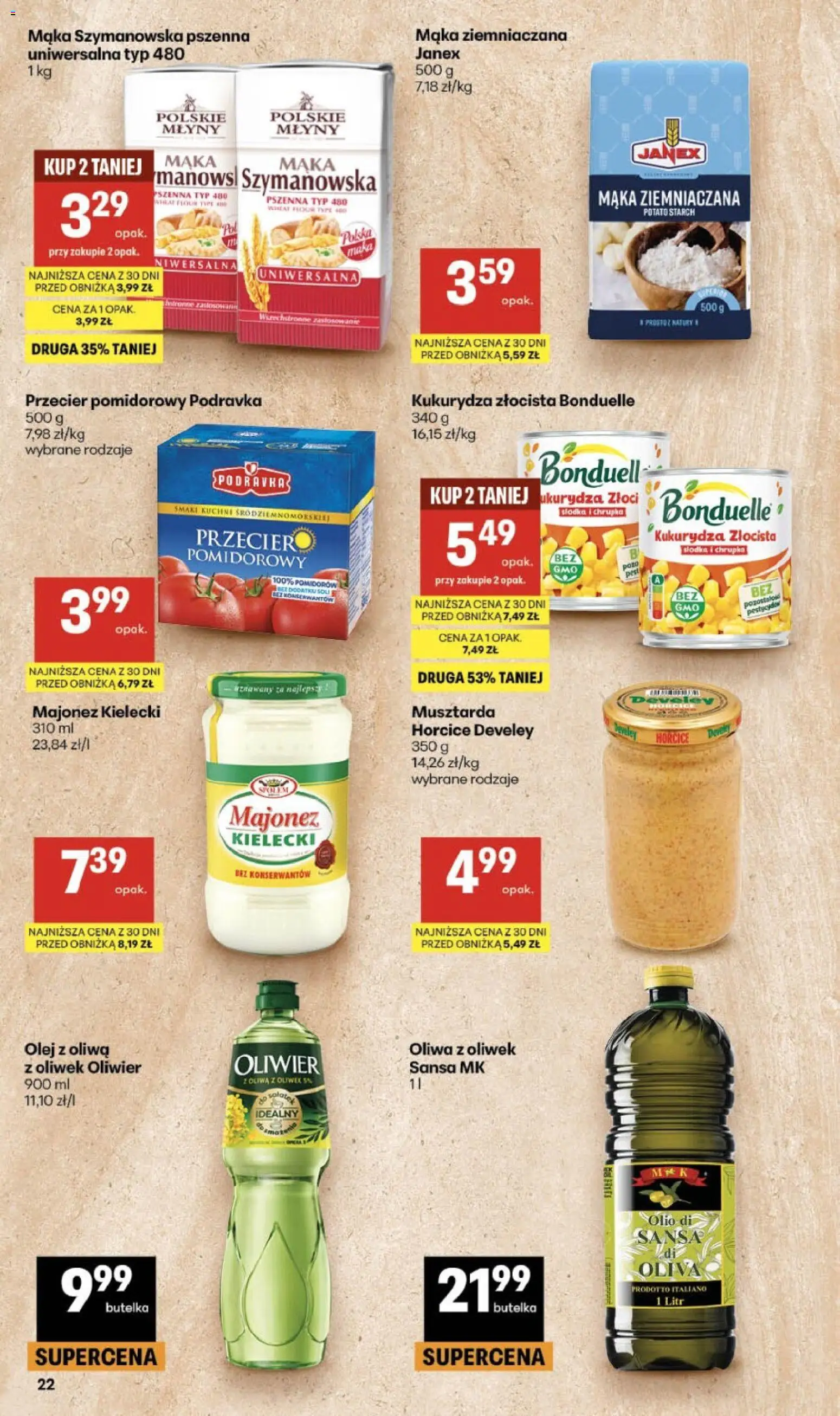 Delikatesy Centrum gazetka - Sklepy Własne od 20.08.2026 | Strona: 22 | Produkty: Oliwa z oliwek, Olej, Majonez Kielecki, Majonez