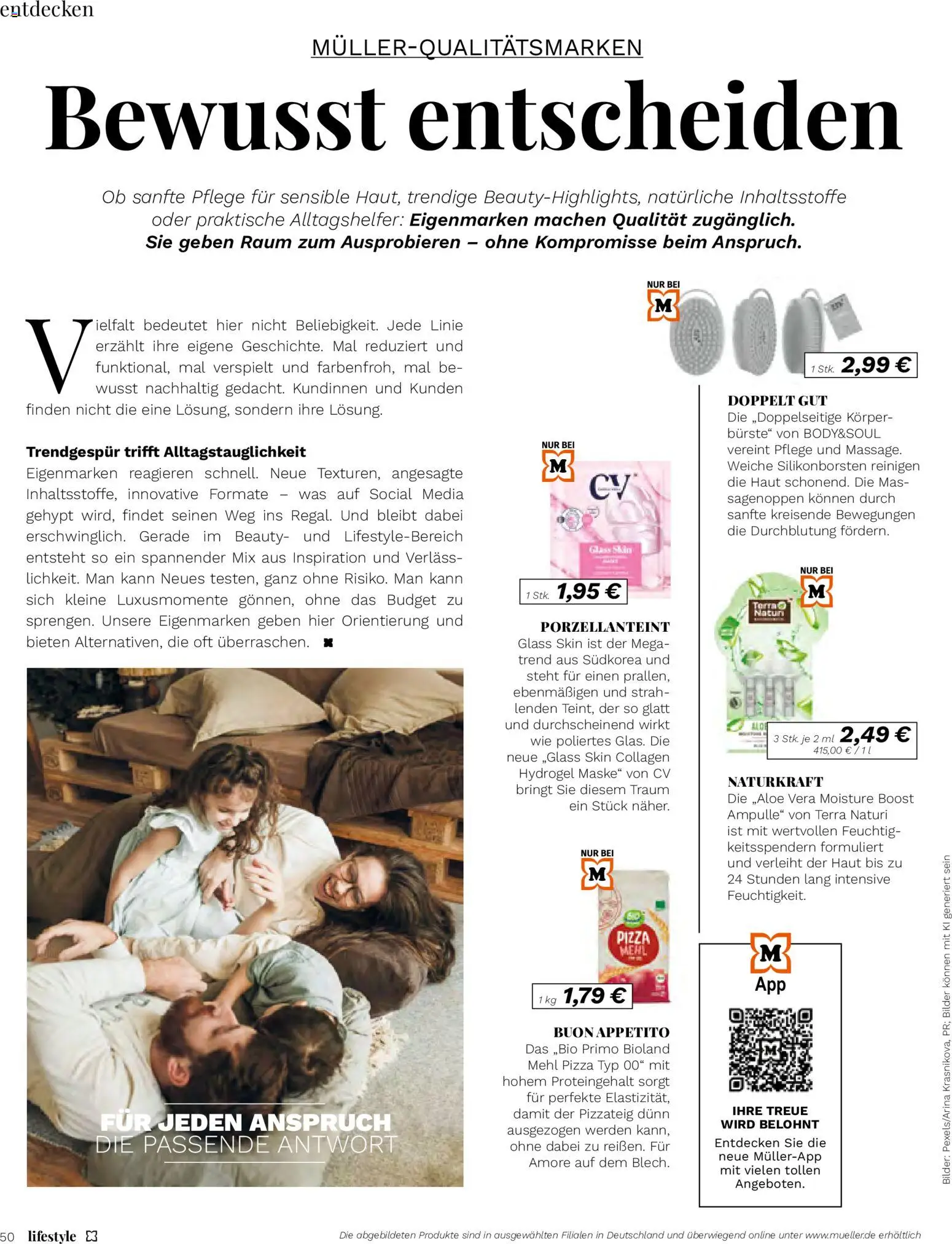 Müller Lifestyle – gültig ab 01.09.2026 | Seite: 50 | Produkte: Mehl, Maske, Bilder, Pizza