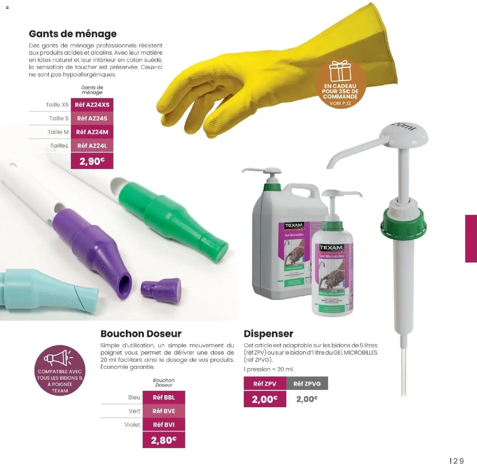 {H1} | Page: 129 | Produits: Coton, Gants