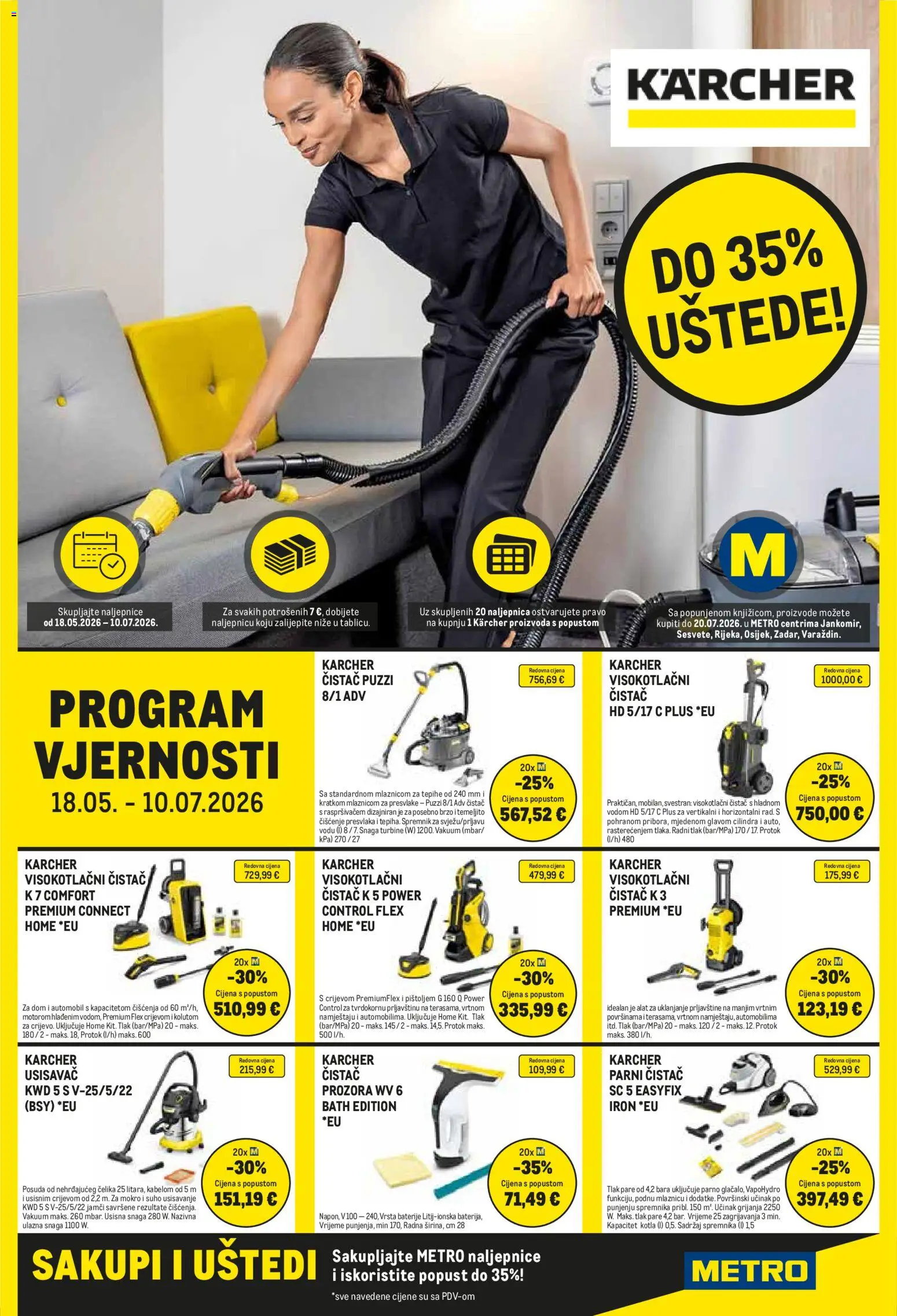 Metro katalog | vrijedi od 01.07.2026 | Stranica: 16 | Proizvodi: Usisavač, Alat, Parni čistač, Visokotlačni čistač