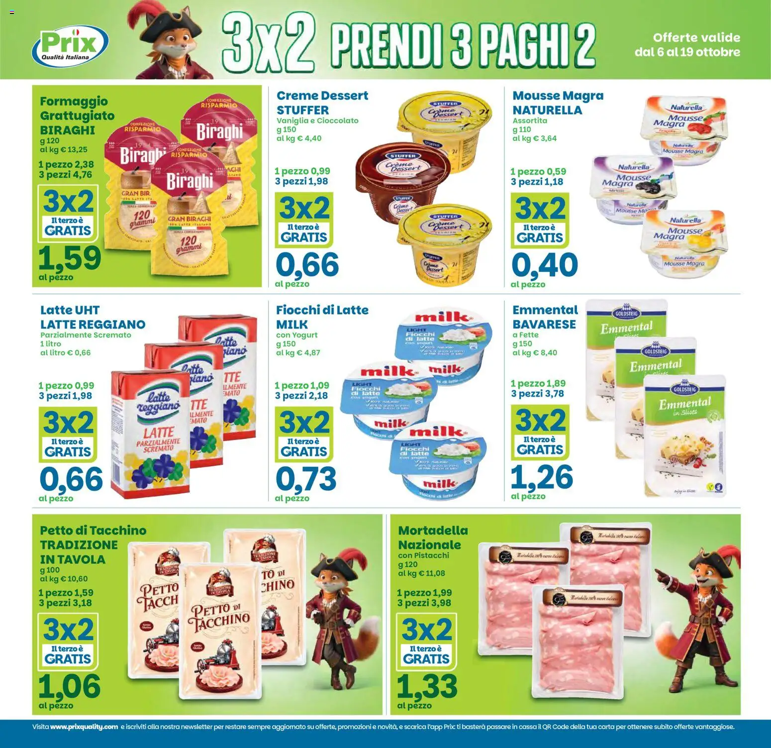 Volantino Prix del 06/10/2026 | Pagina: 3 | Prodotti: Crema, Cioccolato, Fiocchi, Emmental