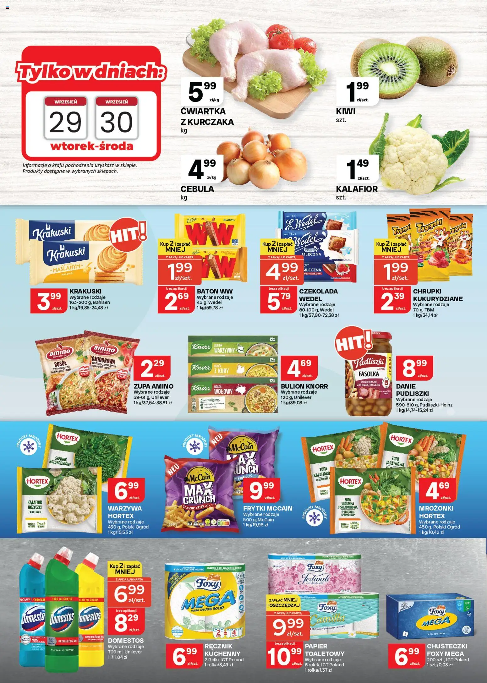 Chorten gazetka od 24.09.2026 | Strona: 3 | Produkty: Mrożonki, Szpinak, Czekolada wedel, Frytki