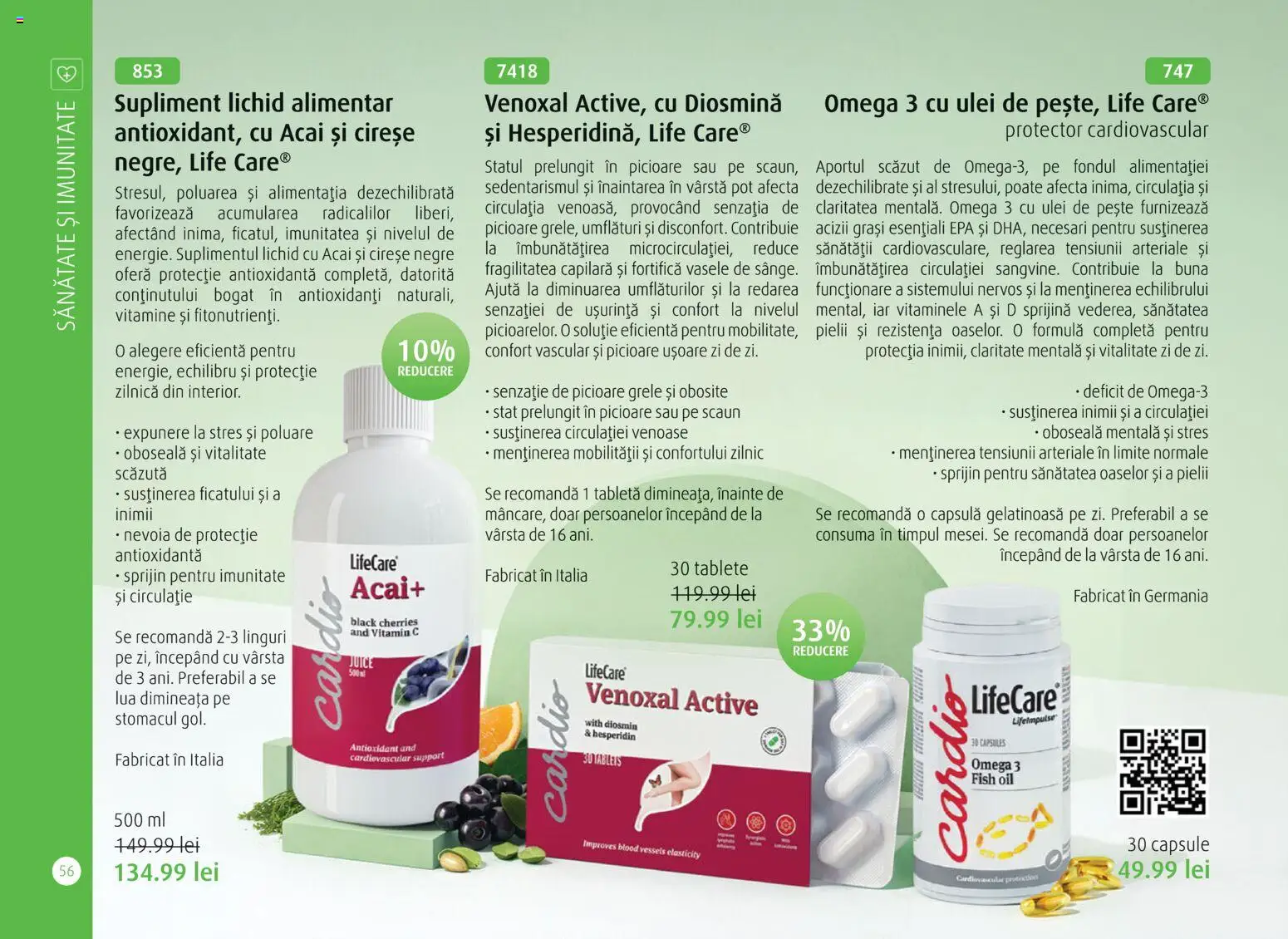 Noul catalog Life Care – valabil de la 01.04.2026 | Pagină: 58 | Produse: Tabletă, Linguri, Scaun, Cireșe