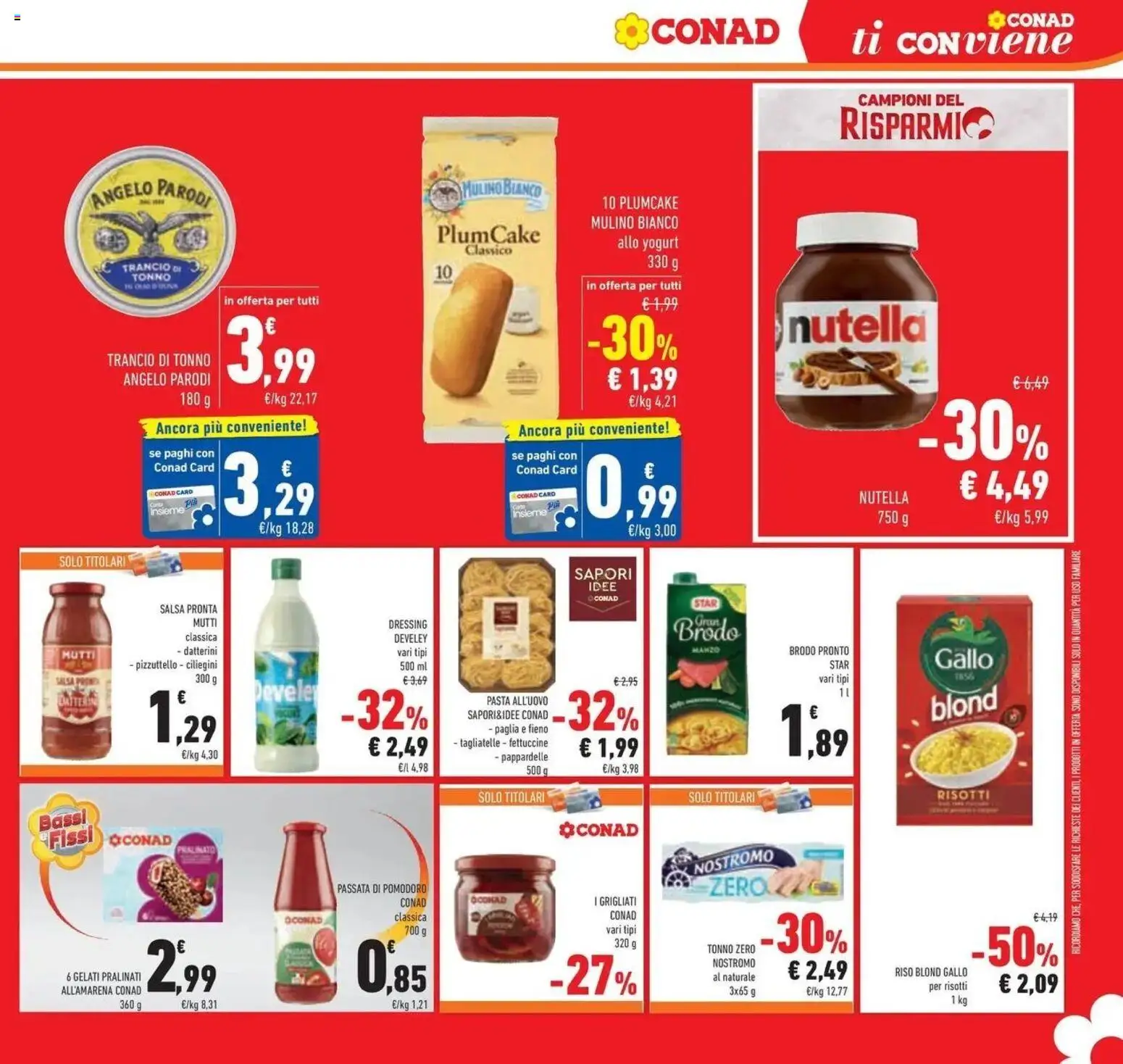 Volantino Conad dal 09/09/2026 > Anteprima | Pagina: 9 | Prodotti: Riso, Nocciole, Mutti salsa, Cacao