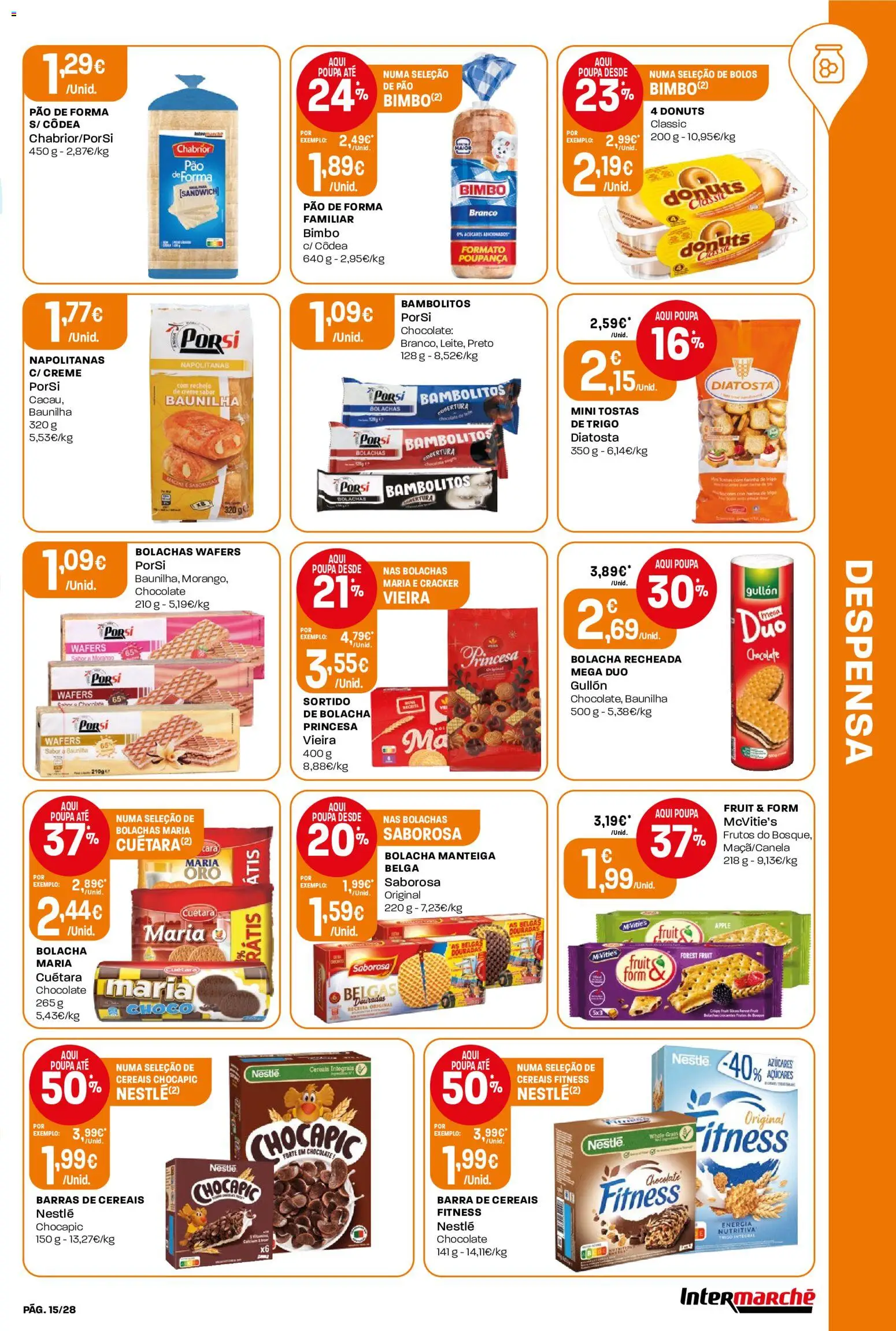 Intermarché Folheto Contact │ válido de 11.06.2026 | Página: 15 | Produtos: Pão de forma, Pão, Chocolate, Creme