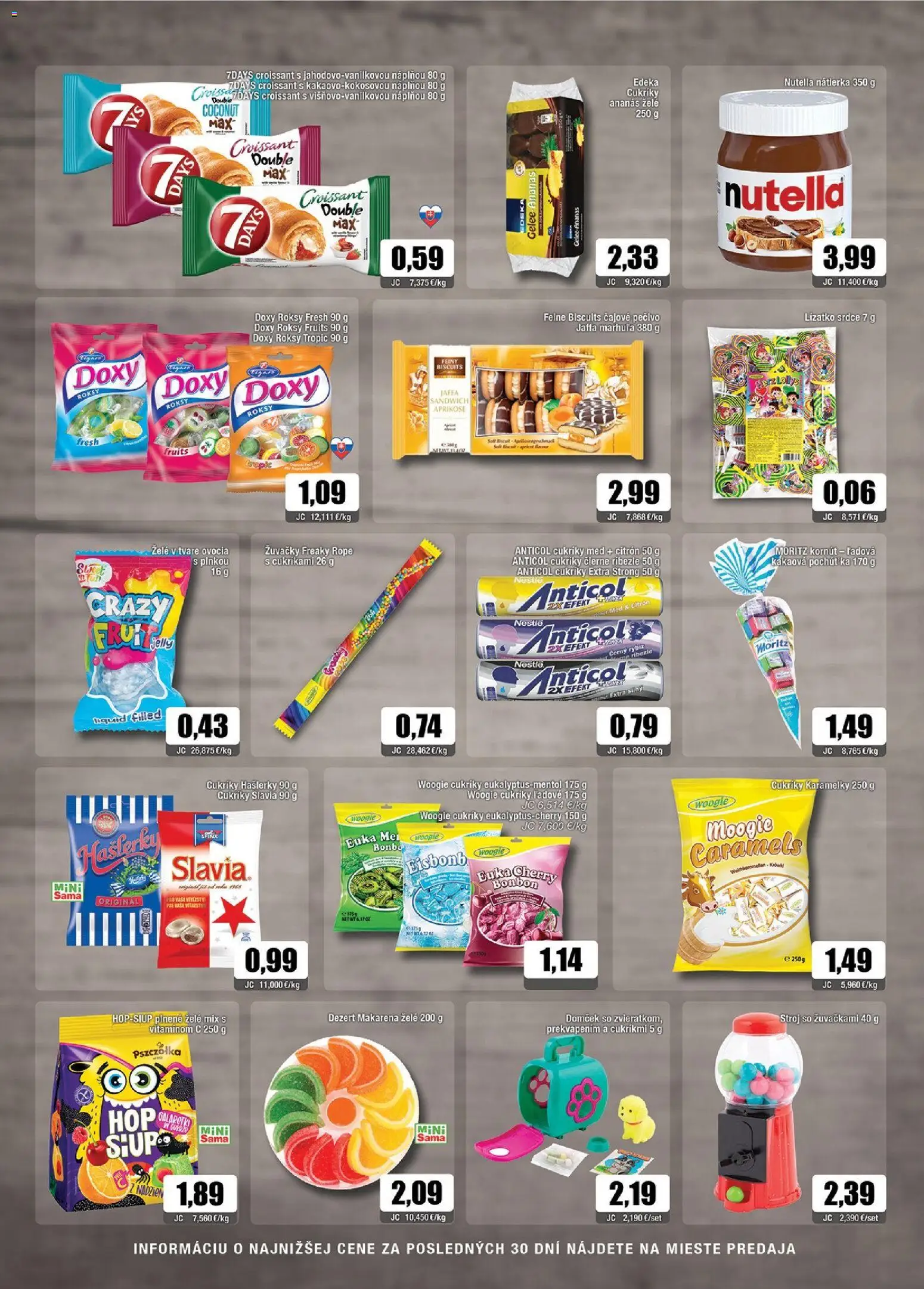 Nové Sama akcie – leták je platný od 11.09.2026 | Strana: 8 | Produkty: Cukríky, Žuvačky, Med, Pečivo