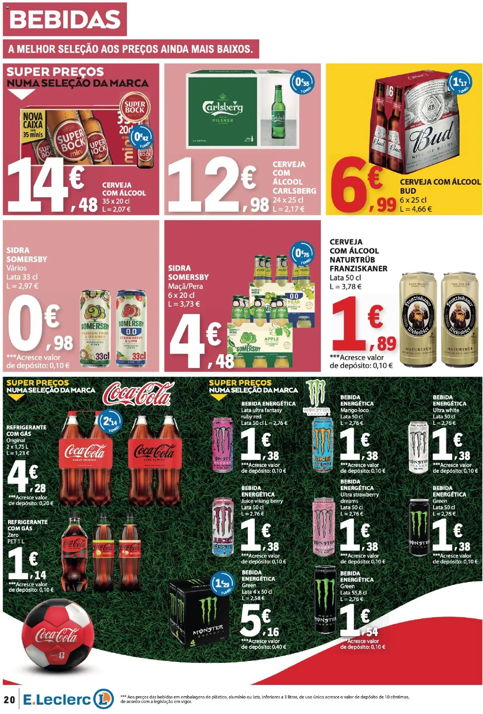 E.Leclerc folheto │ válido de 11.06.2026 | Página: 20 | Produtos: Refrigerante, Caixa, Açúcar, Bebida
