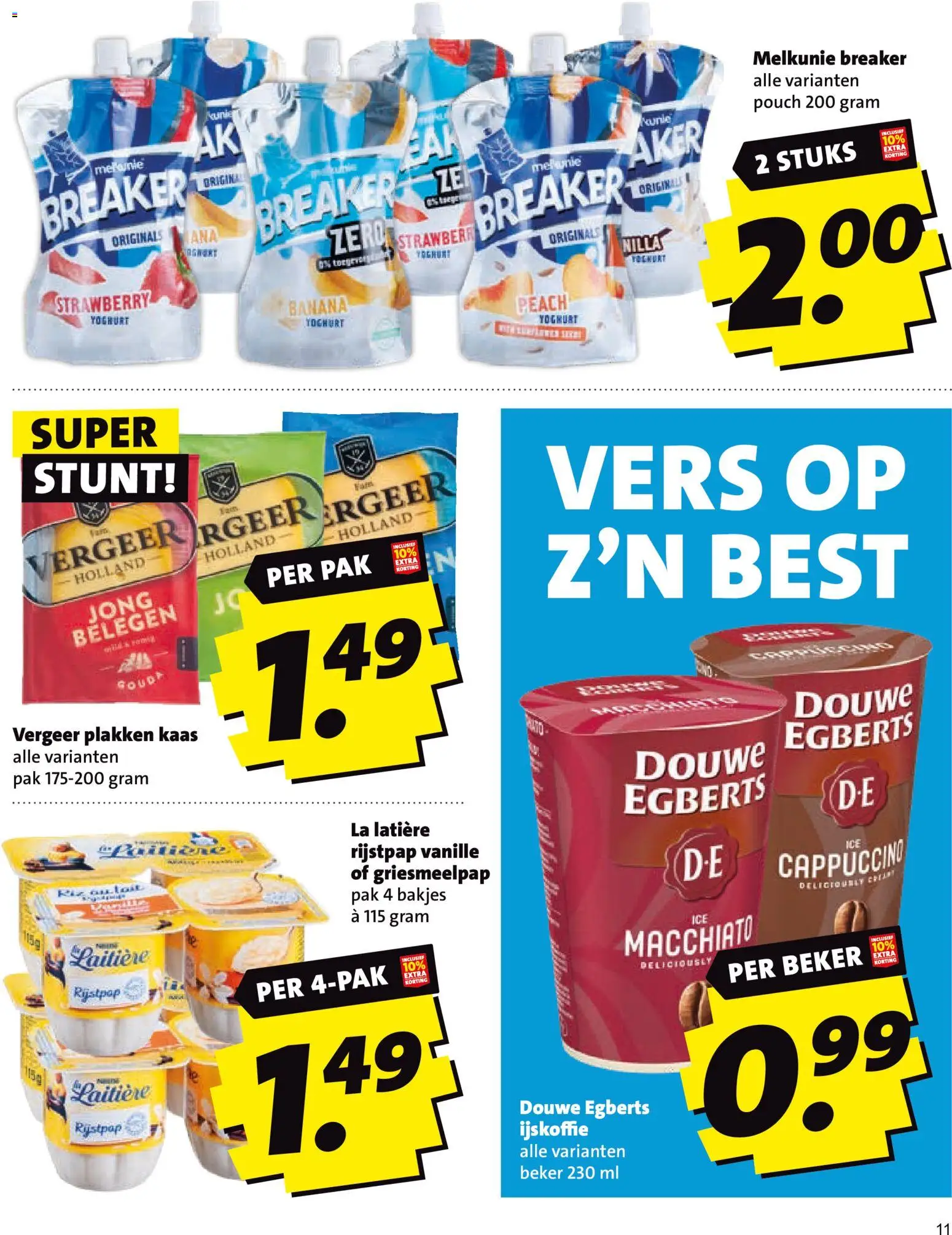 {H1} | Pagina: 11 | Producten: Yoghurt, Beker, Vanille, Cappuccino