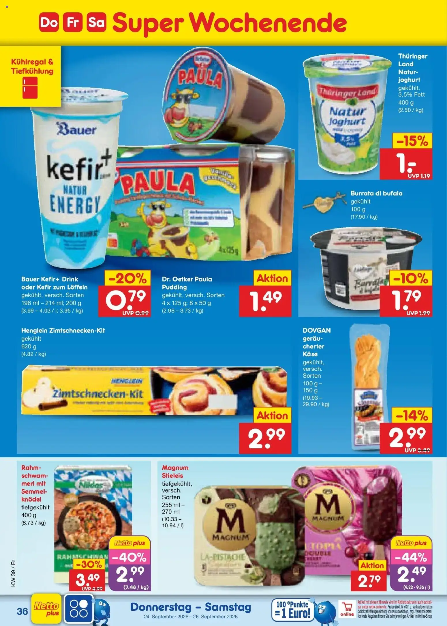 Netto Marken-Discount Prospekt Naumburg – gültig ab 21.09.2026 | Seite: 52 | Produkte: Energy, Joghurt, Bauer joghurt, Pudding