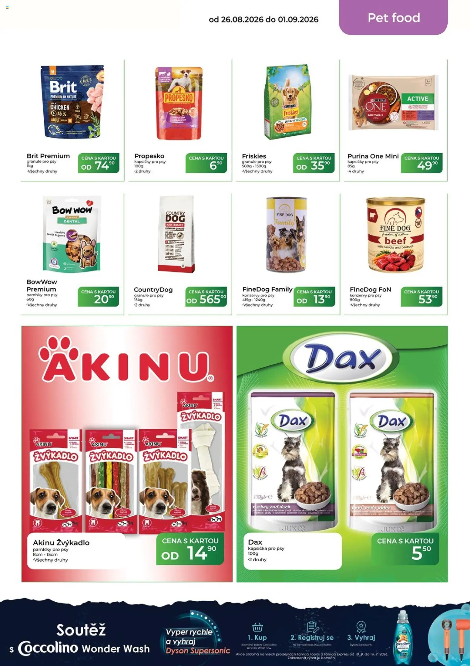 Tamda Foods leták od 26.08.2026 | Strana: 47 | Produkty: Granule pro psy, Granule, Coccolino, Konzervy pro psy
