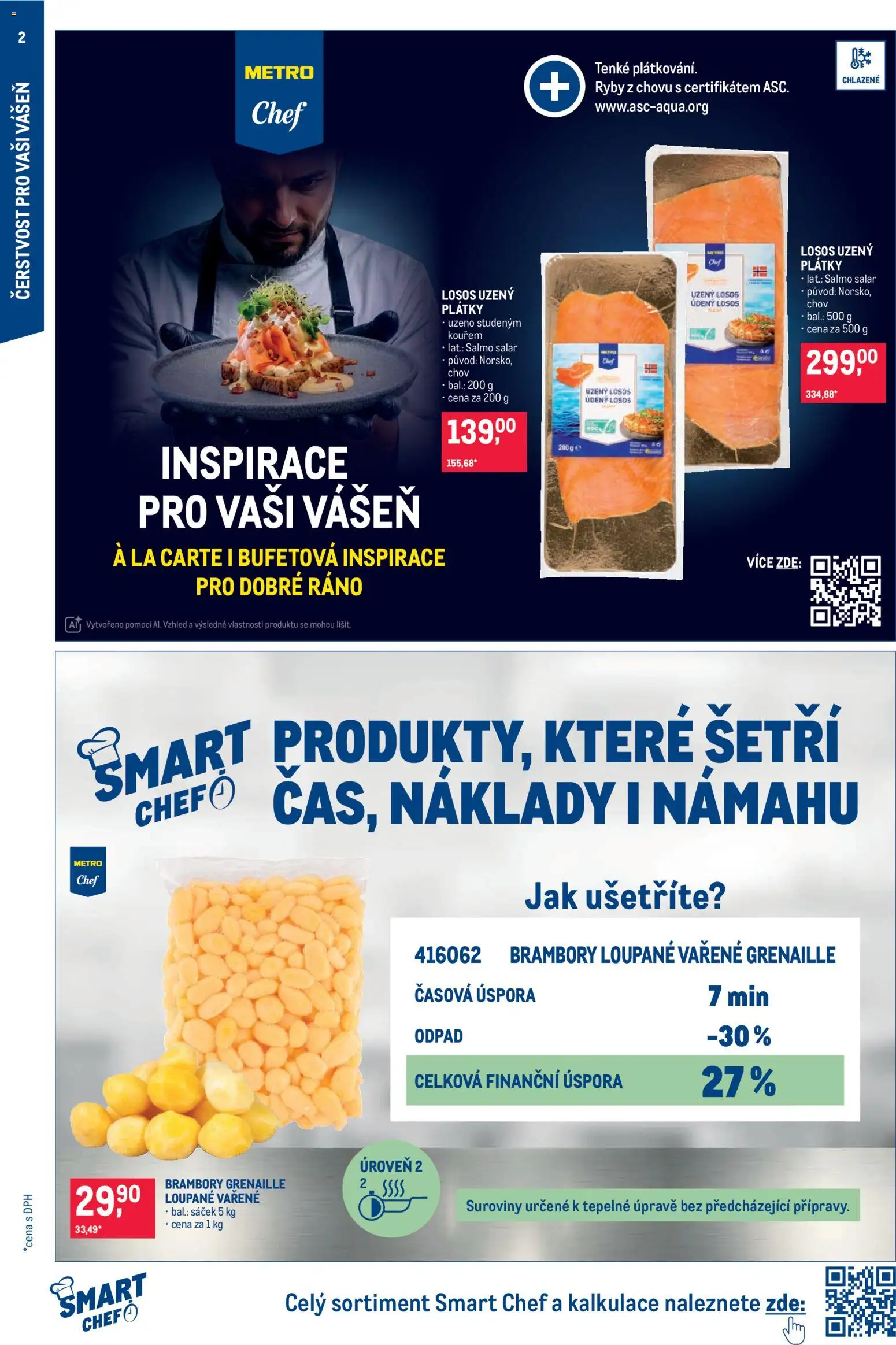 Makro leták - Gastronomie od 23.09.2026 | Strana: 2 | Produkty: Brambory Grenaille, Losos, Brambory, Losos uzený