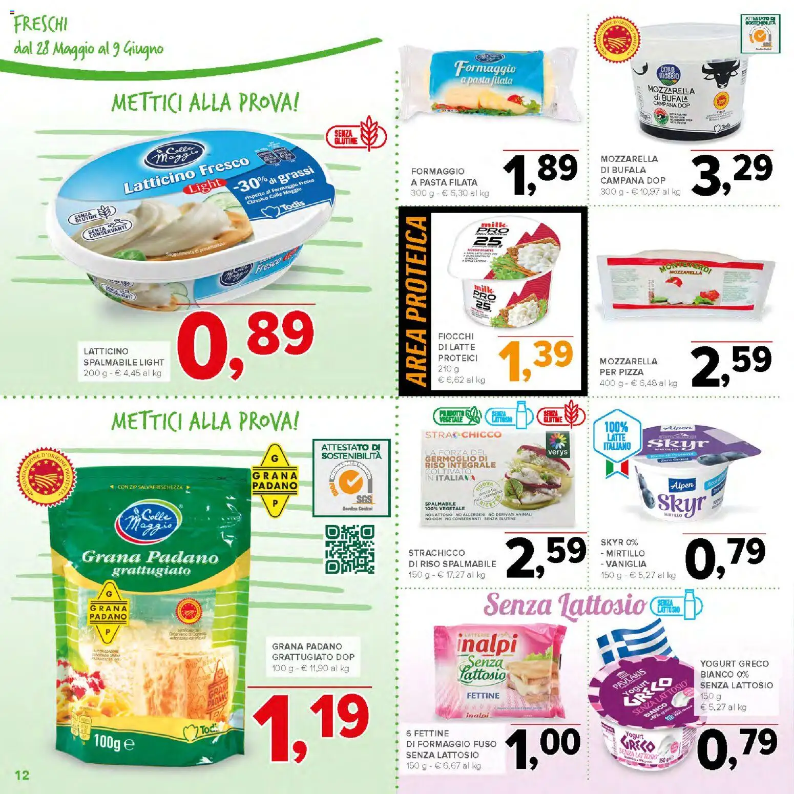 Volantino Todis del 28.05.2026 | Pagina: 12 | Prodotti: Yogurt, Riso, Fiocchi, Grana Padano