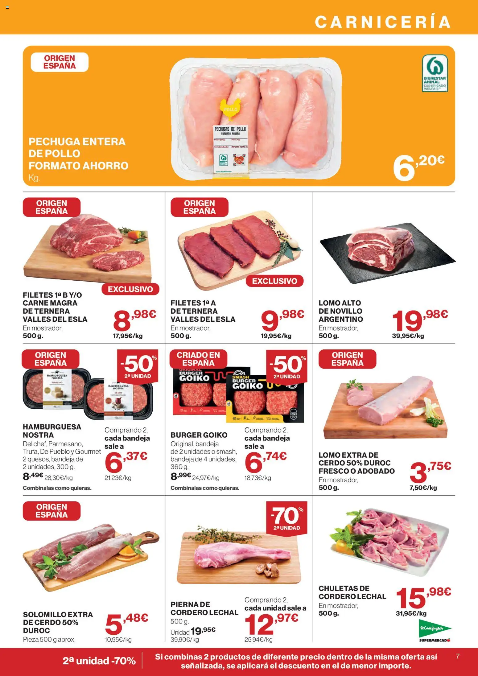 El Corte Inglés ofertas │ válido desde el 24/09/2026 | Página: 7 | Productos: Pechugas de pollo, Lomo, Carne, Pollo