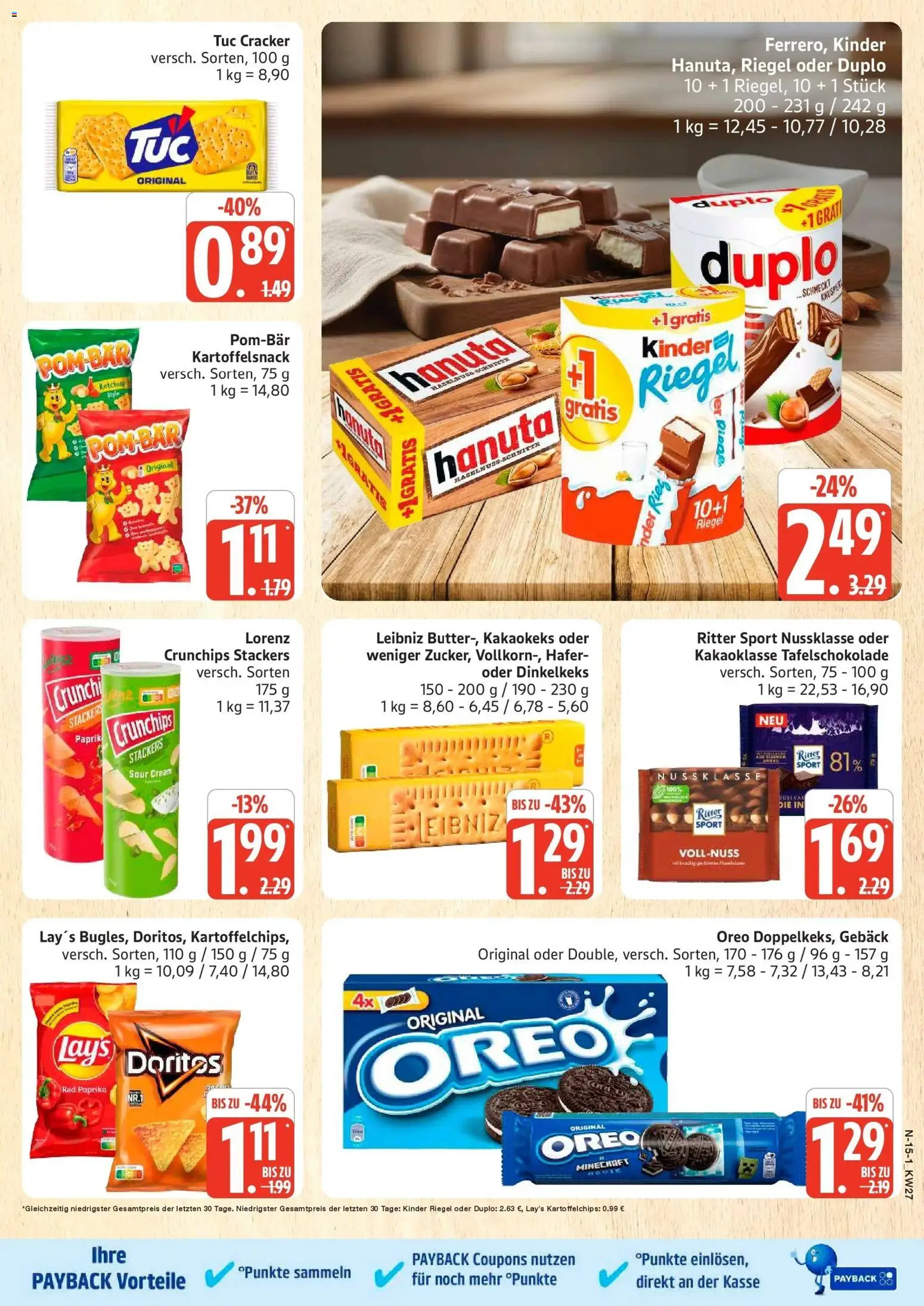 Edeka - EDEKA: Wochenangebote – gültig ab 28.06.2026 | Seite: 15 | Produkte: Ritter sport, Kinder riegel, Paprika, Ketchup