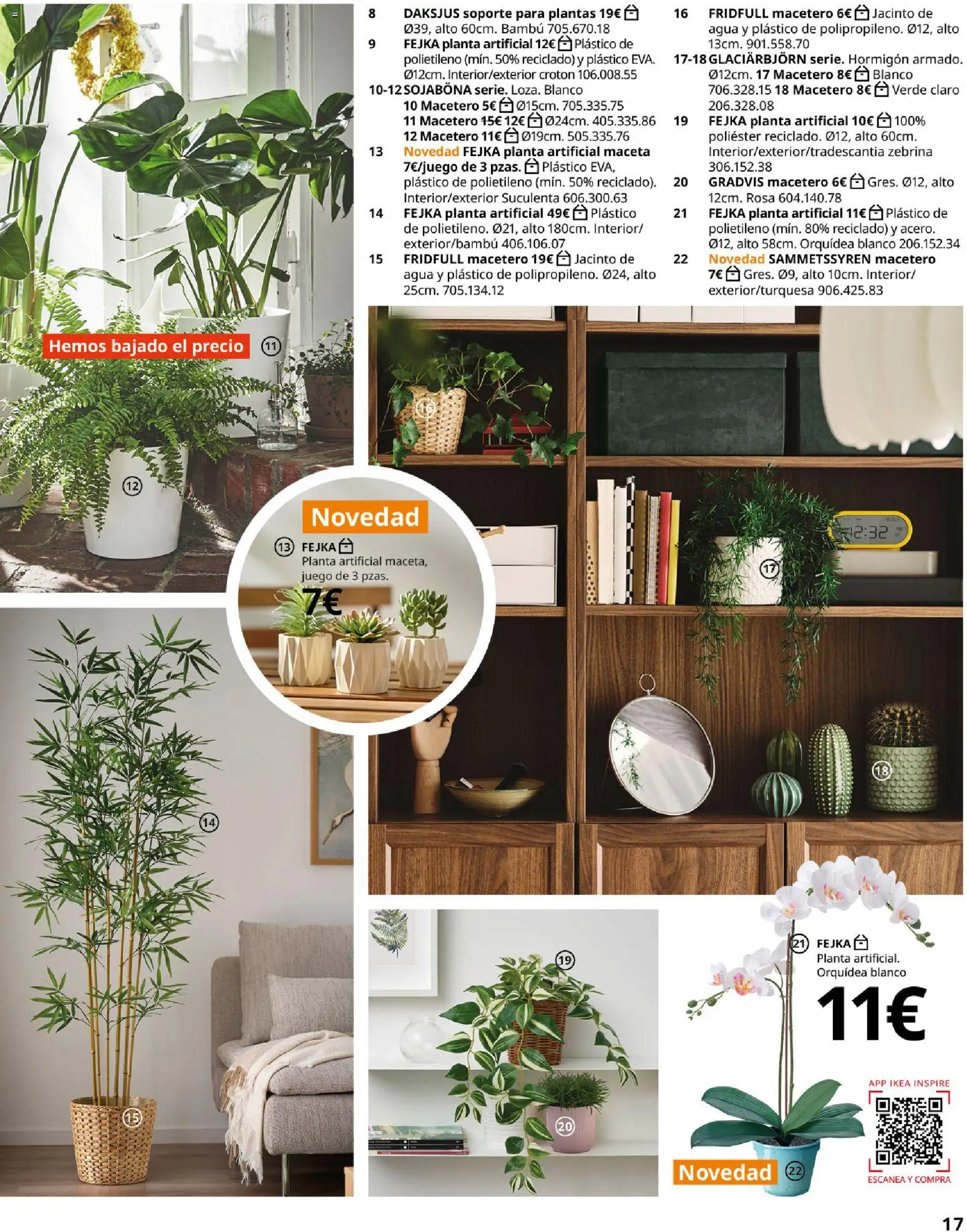 IKEA - Accesorios y decoración │ válido desde el 01/09/2026 | Página: 17 | Productos: Planta artificial, Macetero, Soporte para plantas, Maceta
