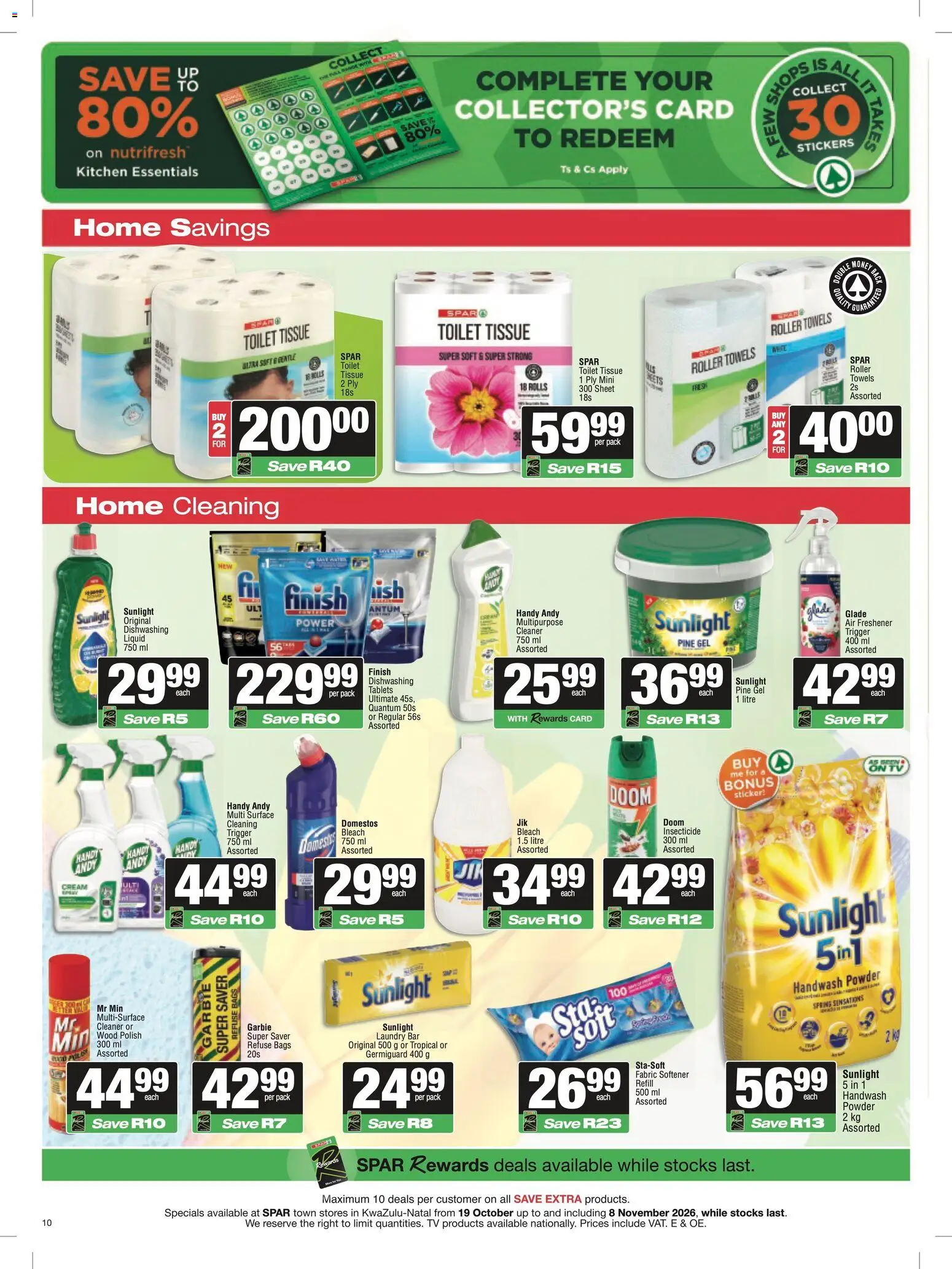 New Spar catalogue – valid from 19/10/2026 | Page: 10 | Products: TV, Air freshener, Powder, Refuse bags