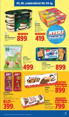 Dzsungel keksz, Tejcsokoládés / étcsokoládés 225 g; 1 kg = 3996 Ft - amely érvényes a következő dátumtól: 28.05.2026 | Oldal: 23
