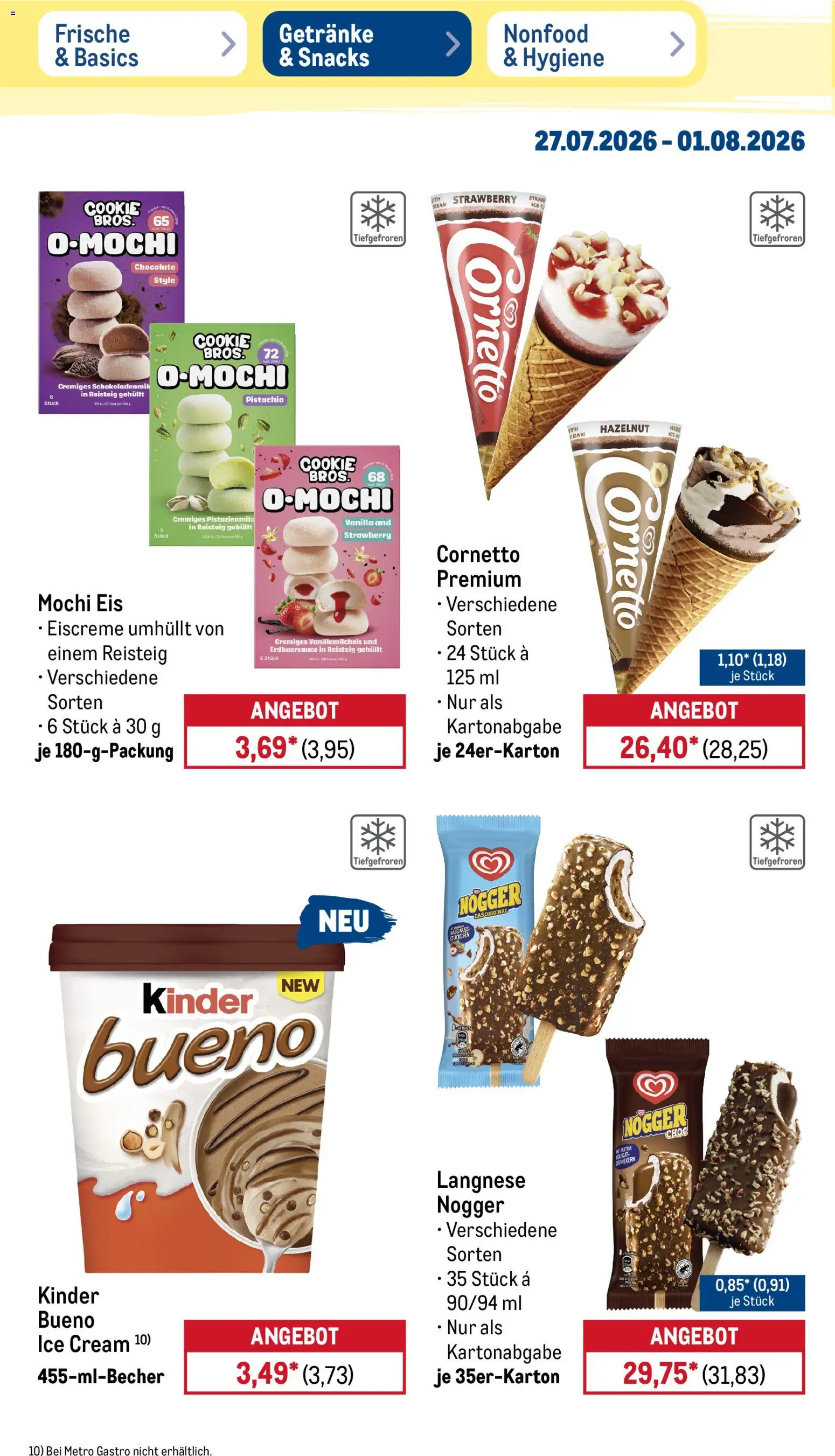 Metro Prospekt – gültig ab 27.07.2026 | Seite: 24 | Produkte: Langnese, Eiscreme, Eis, Mochi