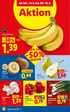 ZESPRI® Kiwi gold, Klasse I, Je Stk.; Lose, Einzeln = 0.89 ab 10.09.2026 gültig | Seite: 41 | Produkte: Kiwi, Bananen