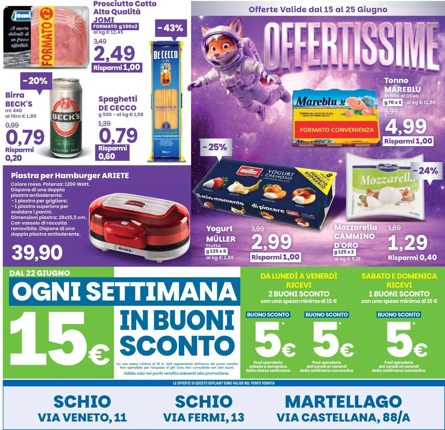 Volantino Prix del 15.06.2026 | Pagina: 23 | Prodotti: Prosciutto Cotto, Pesca, Tonno, Hamburger
