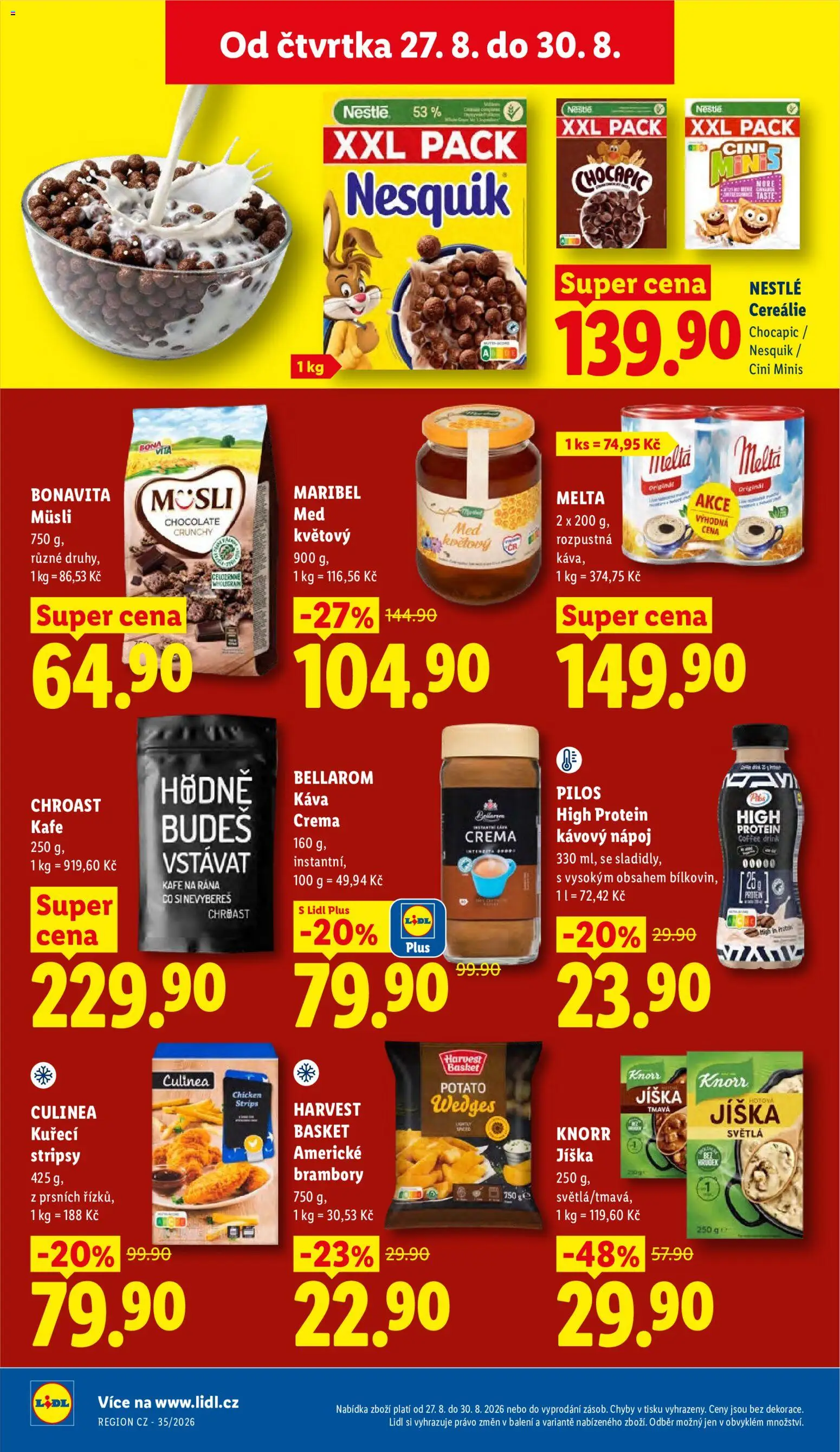 Lidl leták od 27.08.2026 | Strana: 28 | Produkty: Americké brambory, Melta, Protein drink, Bellarom