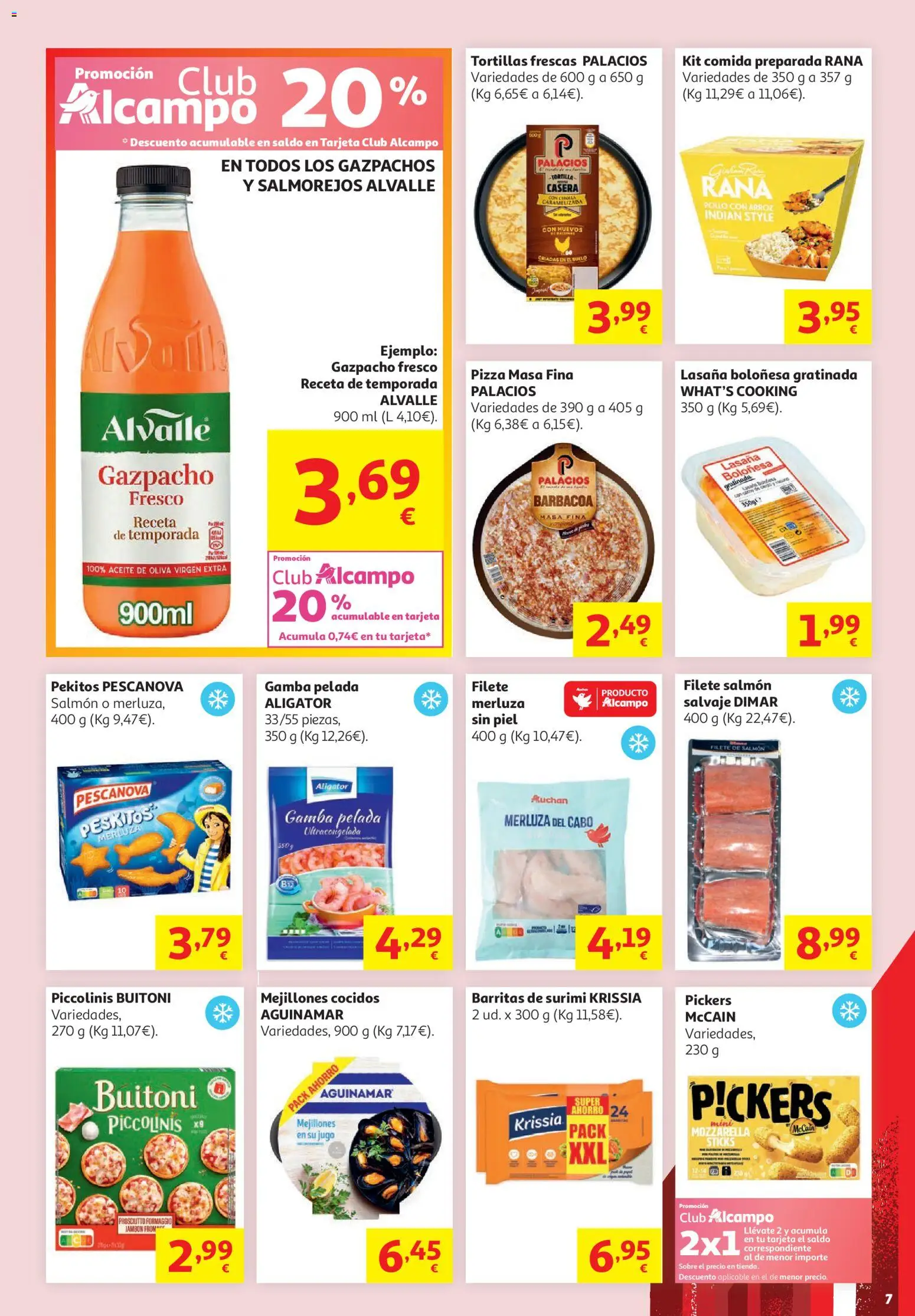 Alcampo - HP Nacional │ válido desde el 16.06.2026 | Página: 7 | Productos: Pizza, Arroz, Aceite de oliva, Filete