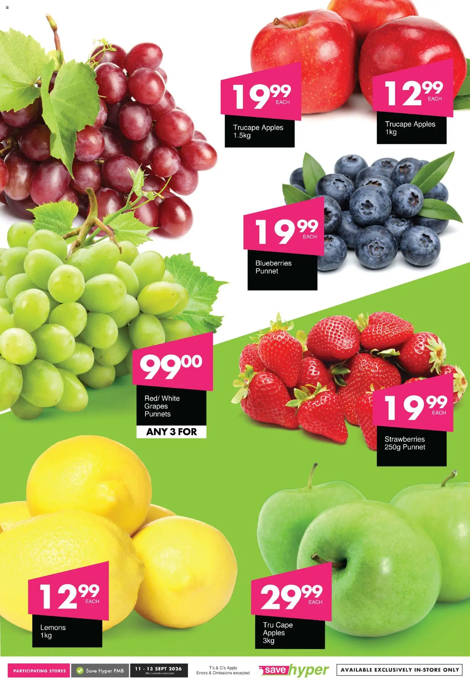 New Save catalogue – valid from 11/09/2026 | Page: 6 | Products: Blueberries, Lemons, Apples, Strawberries