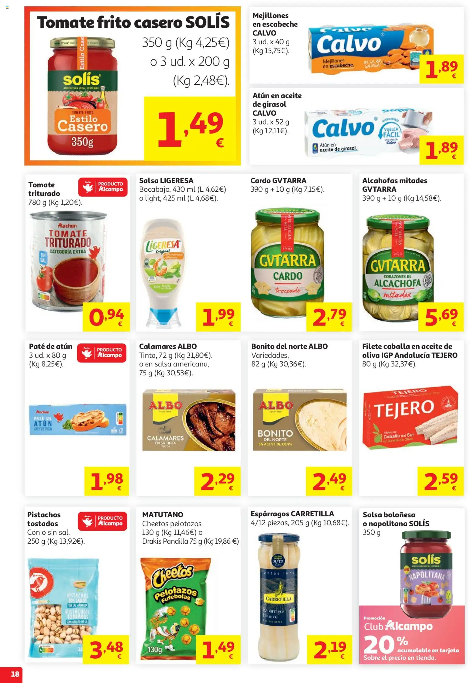 Alcampo HG Nacional Cat │ válido desde el 05.05.2026 | Página: 18 | Productos: Calamares, Aceite de girasol, Filete, Σταθμός εργασίας