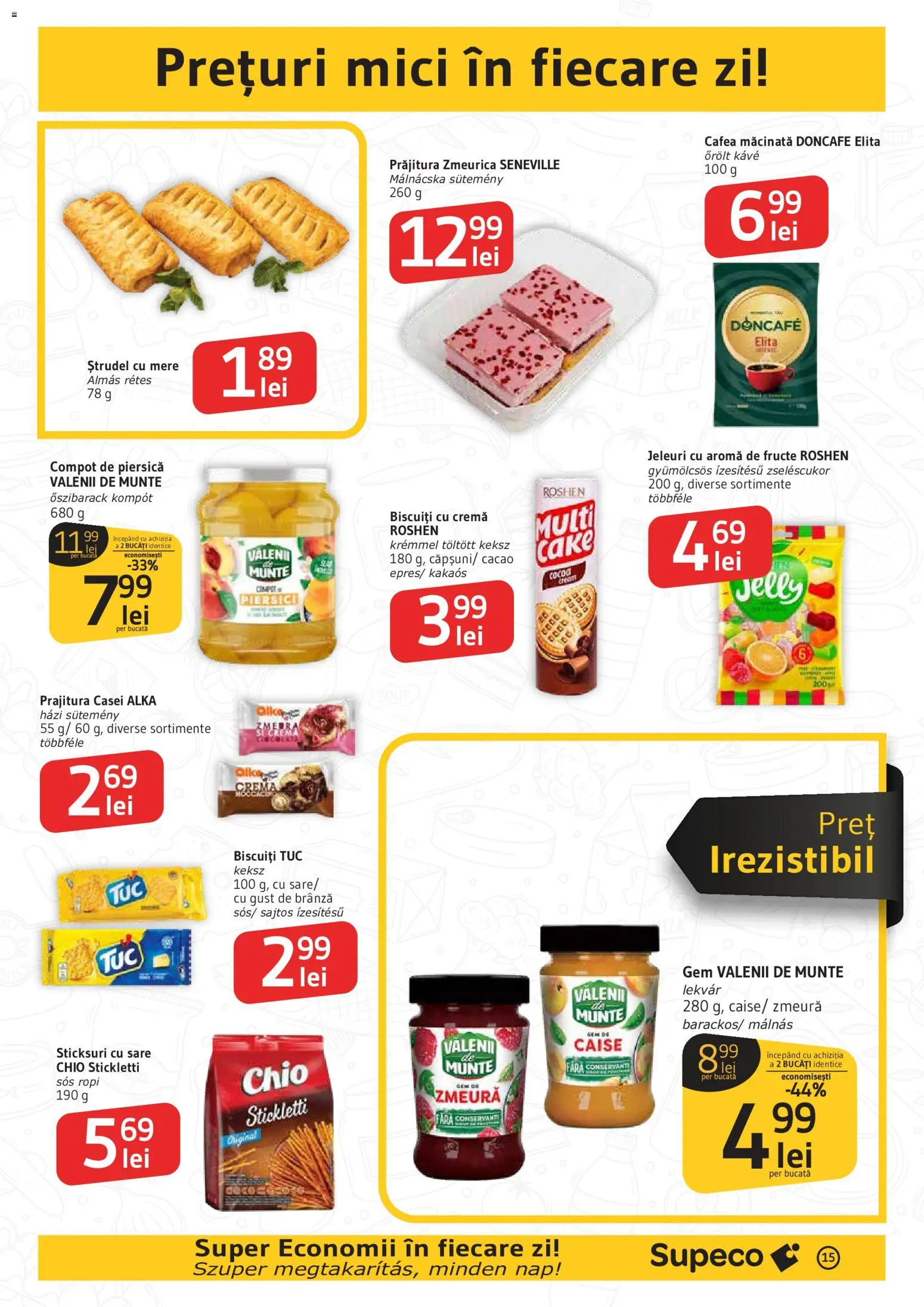 Noul catalog Supeco – valabil de la 09.07.2026 | Pagină: 15 | Produse: Ștrudel, Gem, Cremă, Jeleuri