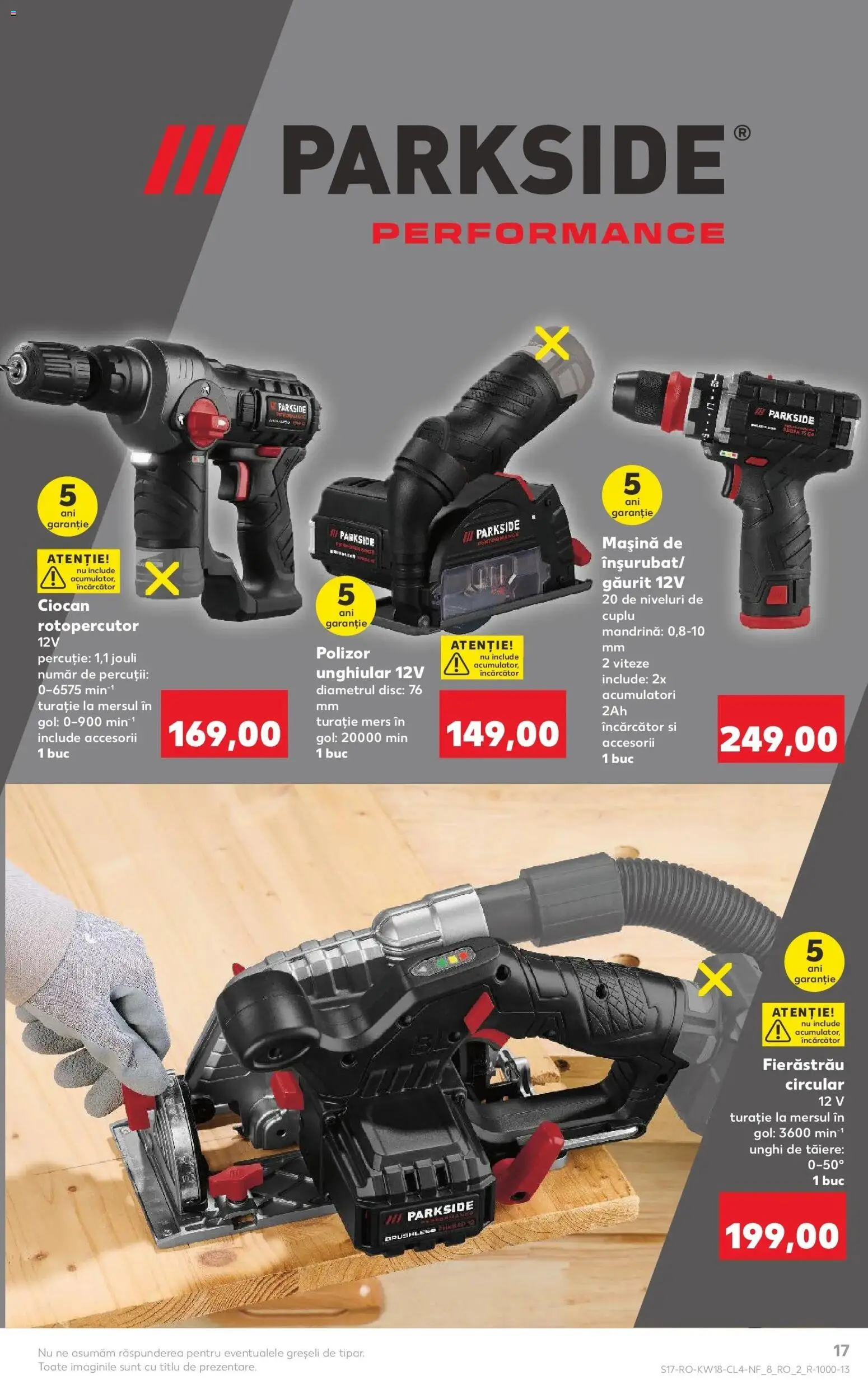 Noul catalog Kaufland – valabil de la 29.04.2026 | Pagină: 17 | Produse: Încărcător, Ciocan rotopercutor, Disc, Polizor
