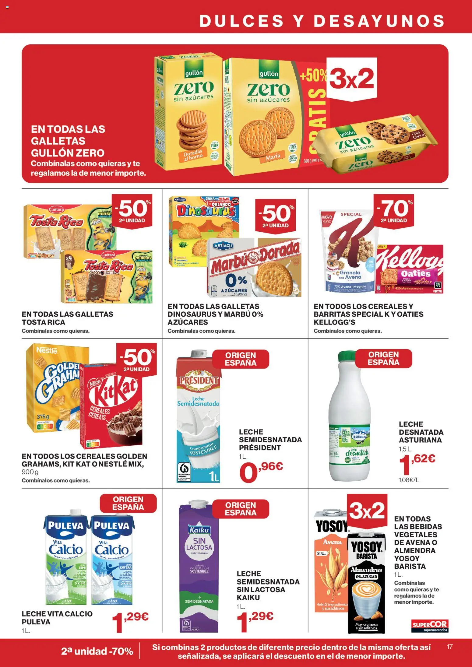 Supercor folleto │ válido desde el 28/10/2026 | Página: 17 | Productos: Leche, Dulces, Bebidas, Azúcar