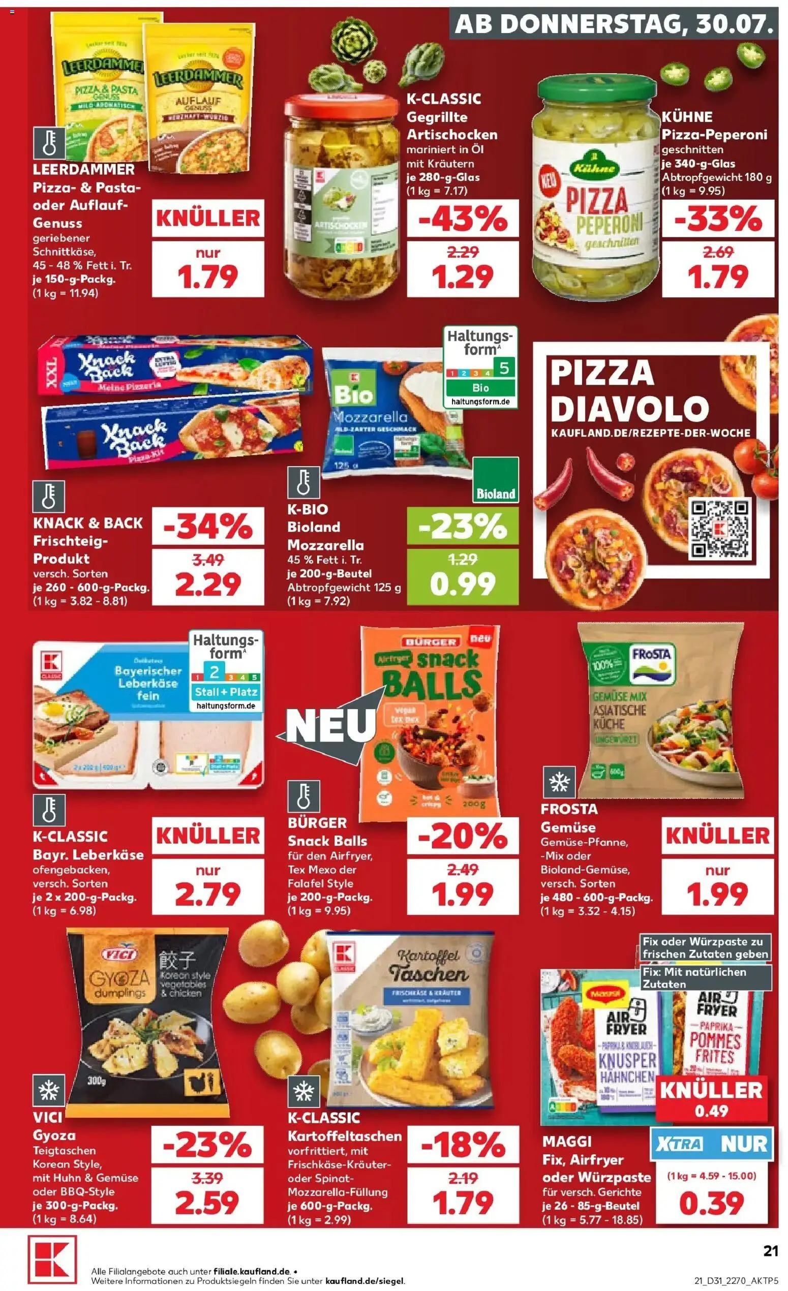 Kaufland Prospekt Buchen – gültig ab 30.07.2026 | Seite: 21 | Produkte: Maggi, Pommes, Paprika, Pasta