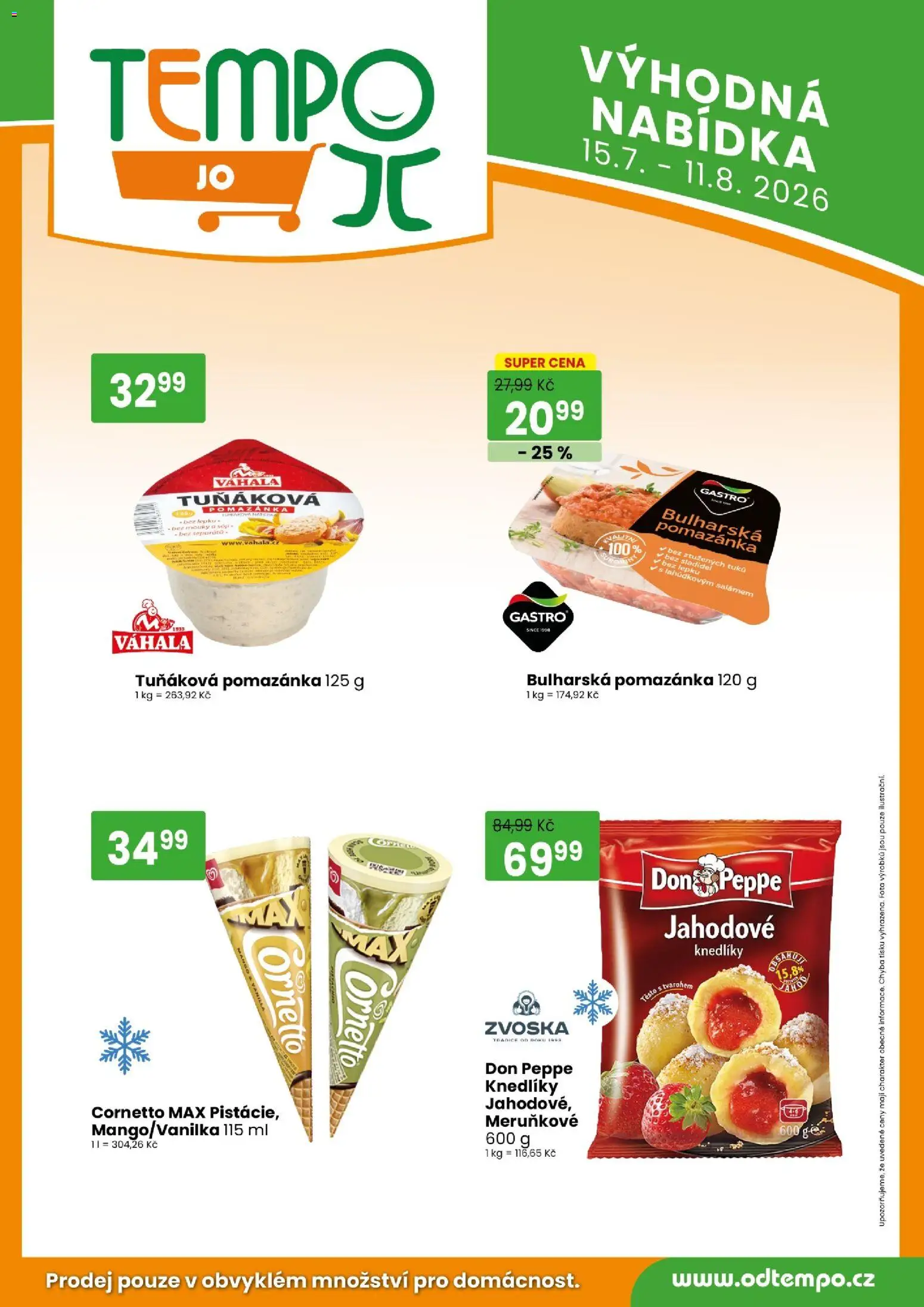 Tempo leták - JO od 15.07.2026 | Strana: 5 | Produkty: Mango, Tuňáková pomazánka, Pomazánka