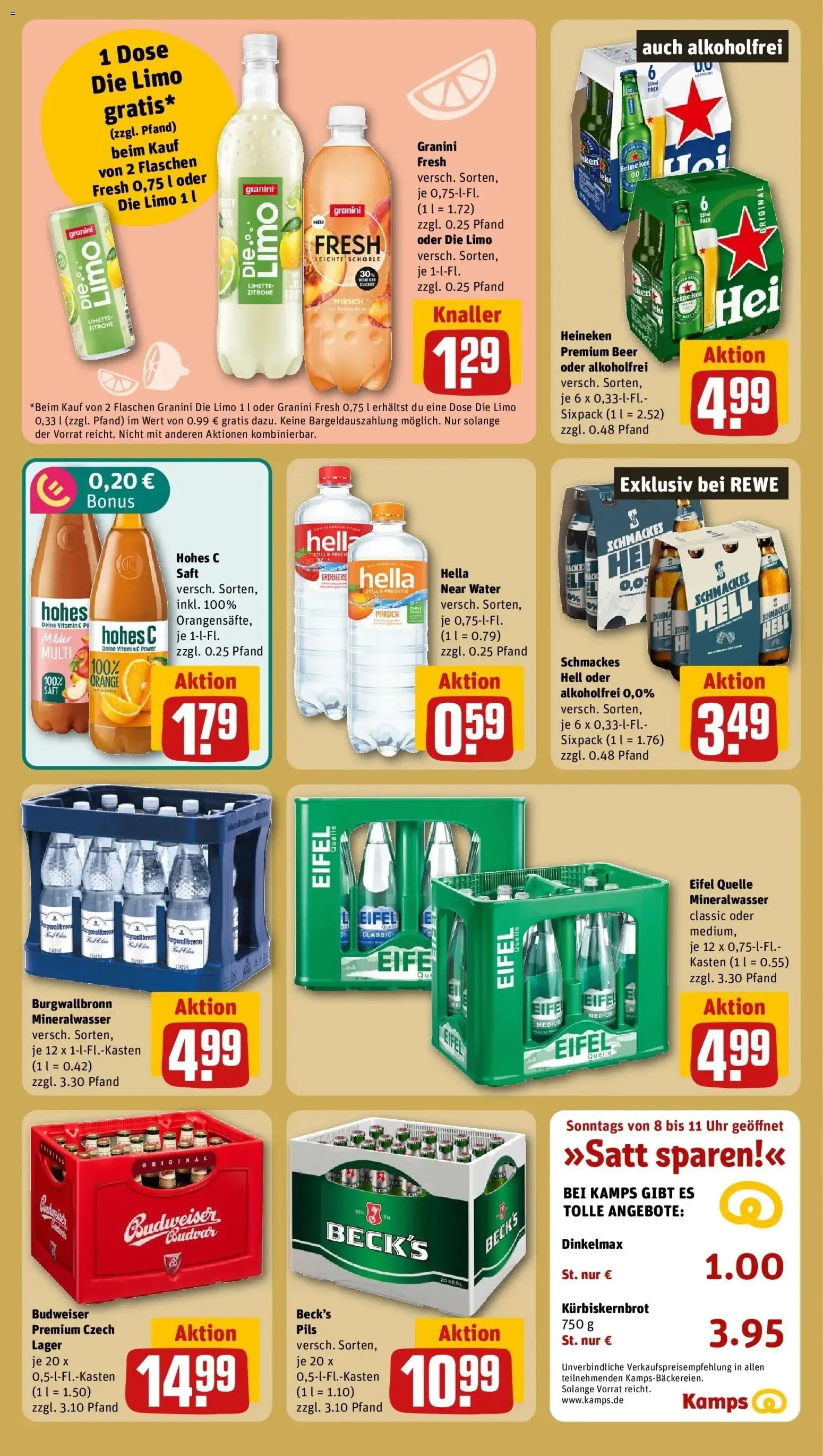 REWE Prospekt ab 21.09.2026 zum Blättern » Angebote | Seite: 22 | Produkte: Heineken, Limette, Granini die limo, Saft