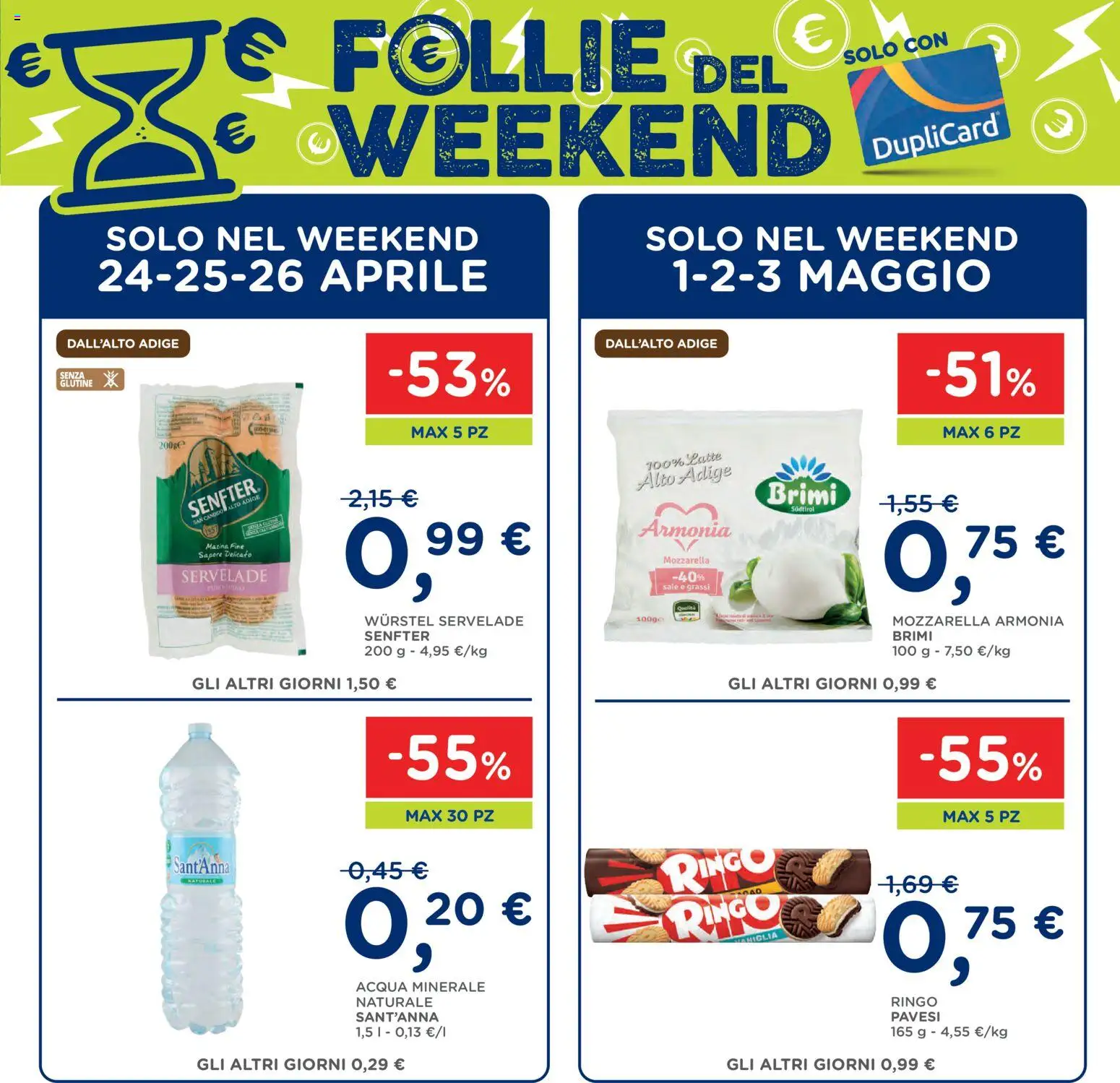 Volantino Poli del 22.04.2026 | Pagina: 9 | Prodotti: Sale, Mozzarella, Wurstel, Acqua minerale