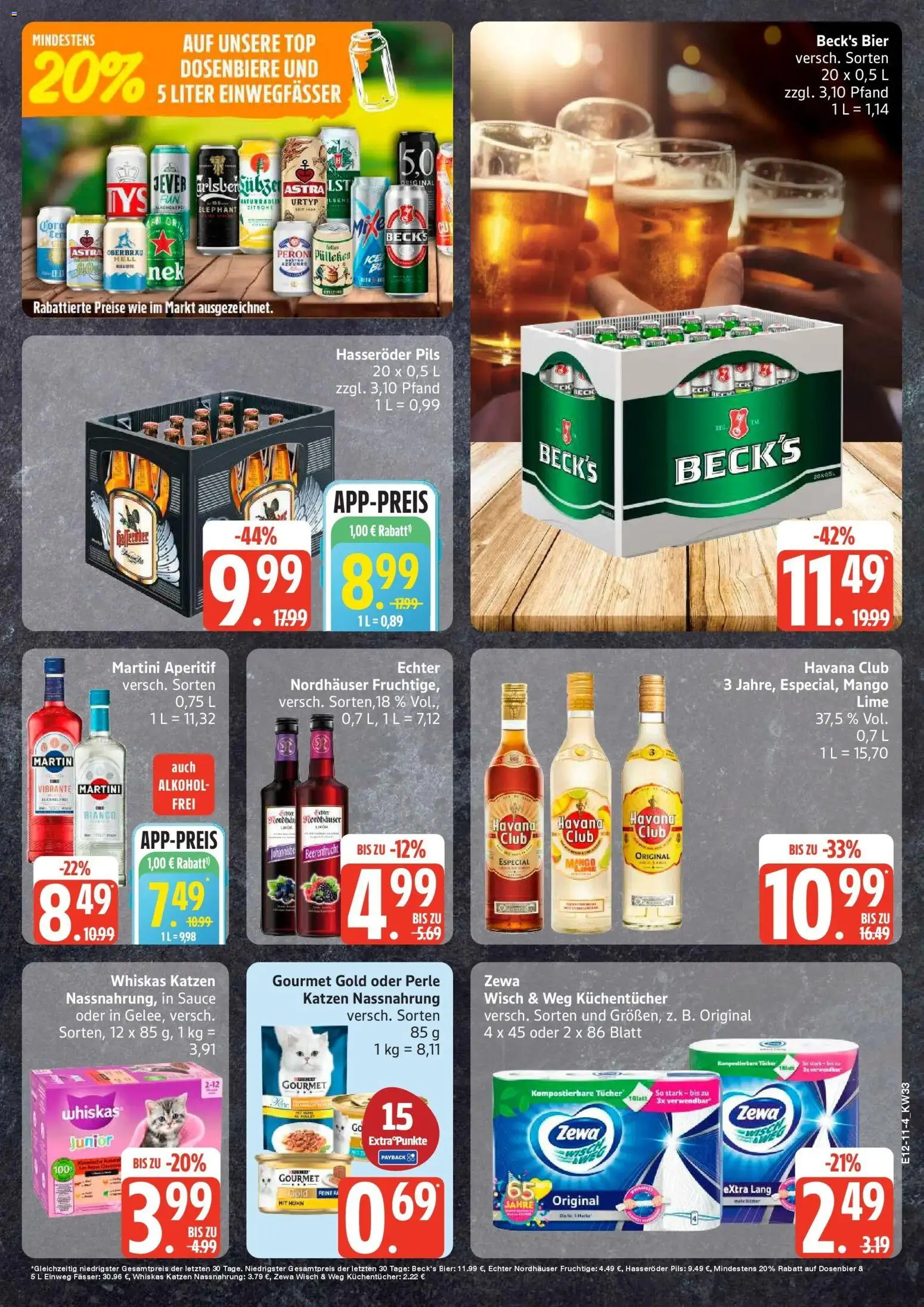 Edeka Prospekt Woldegk (ab 10.08.2026) » Angebote Online | Seite: 11 | Produkte: Bier, Zewa, Jever, Hasseröder