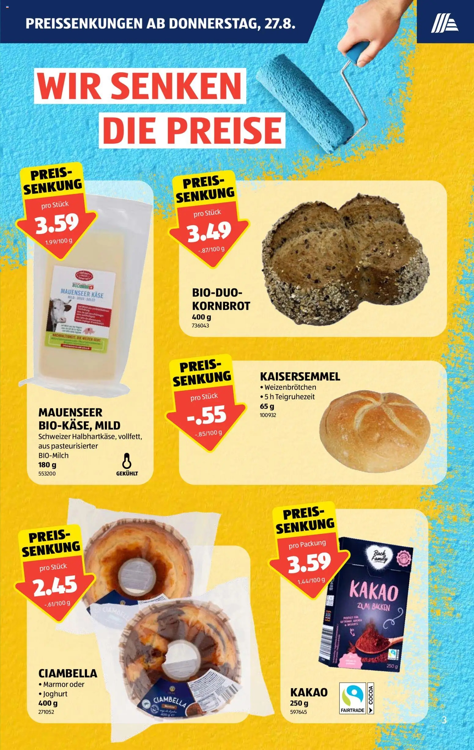 Aldi aktionen – gültig ab 27.08.2026 | Seite: 3 | Produkte: Käse, Joghurt