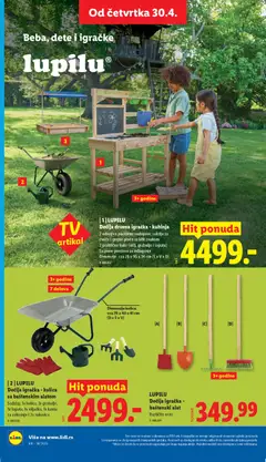 LUPILU Dečija igračka - baštenski alat, Različite vrste - pregled Lidl kataloga - važi od 30.04.2026 | Strana: 70 | Proizvode: Rukavice, Kuhinja, Kolica, Cvece