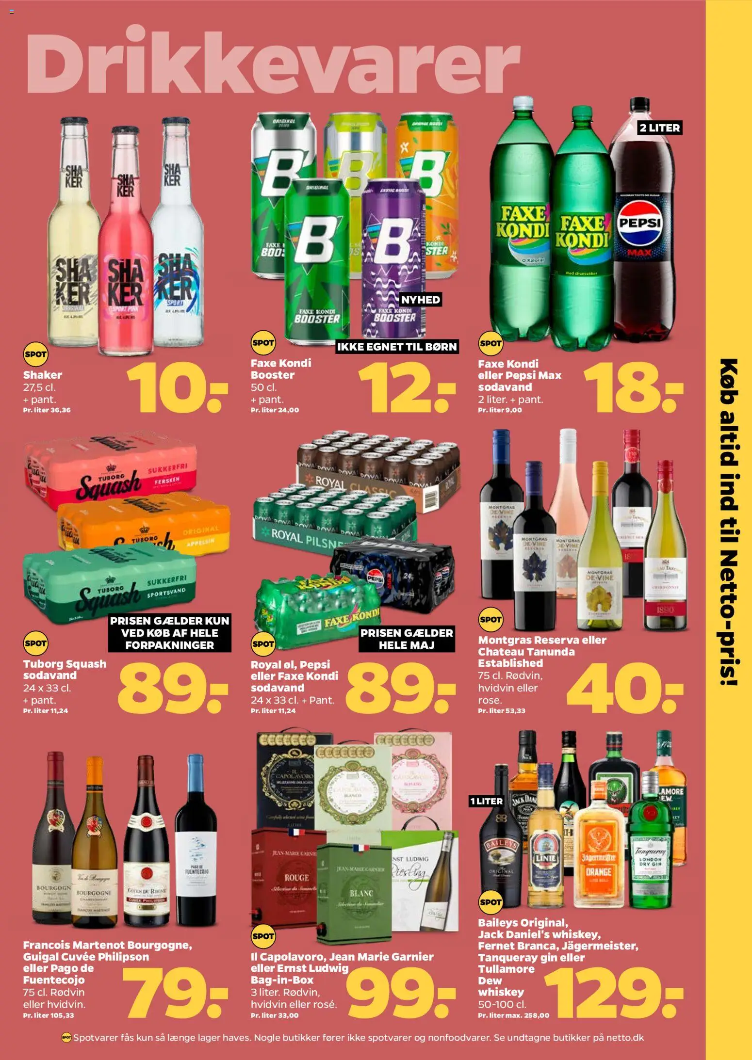 Netto tilbudsavis – gyldig fra 08.05.2026 | Side: 20 | Produkter: Amendoins, Gin, Pepsi Max, Tuborg Squash
