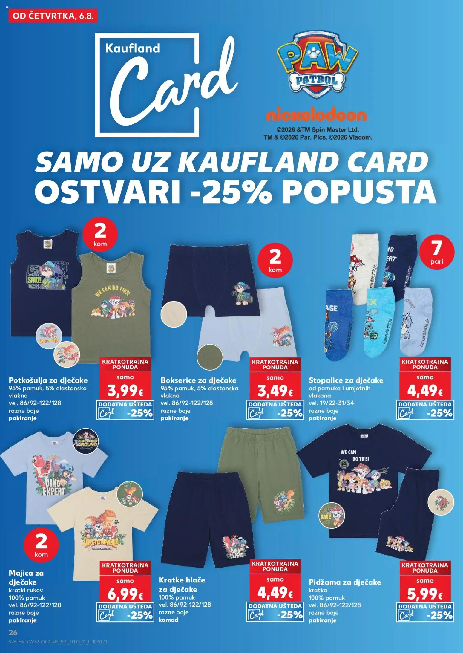 Kaufland katalog | vrijedi od 06.08.2026 | Stranica: 26 | Proizvodi: Hlače, Kratke hlače, Pidžama, Bokserice