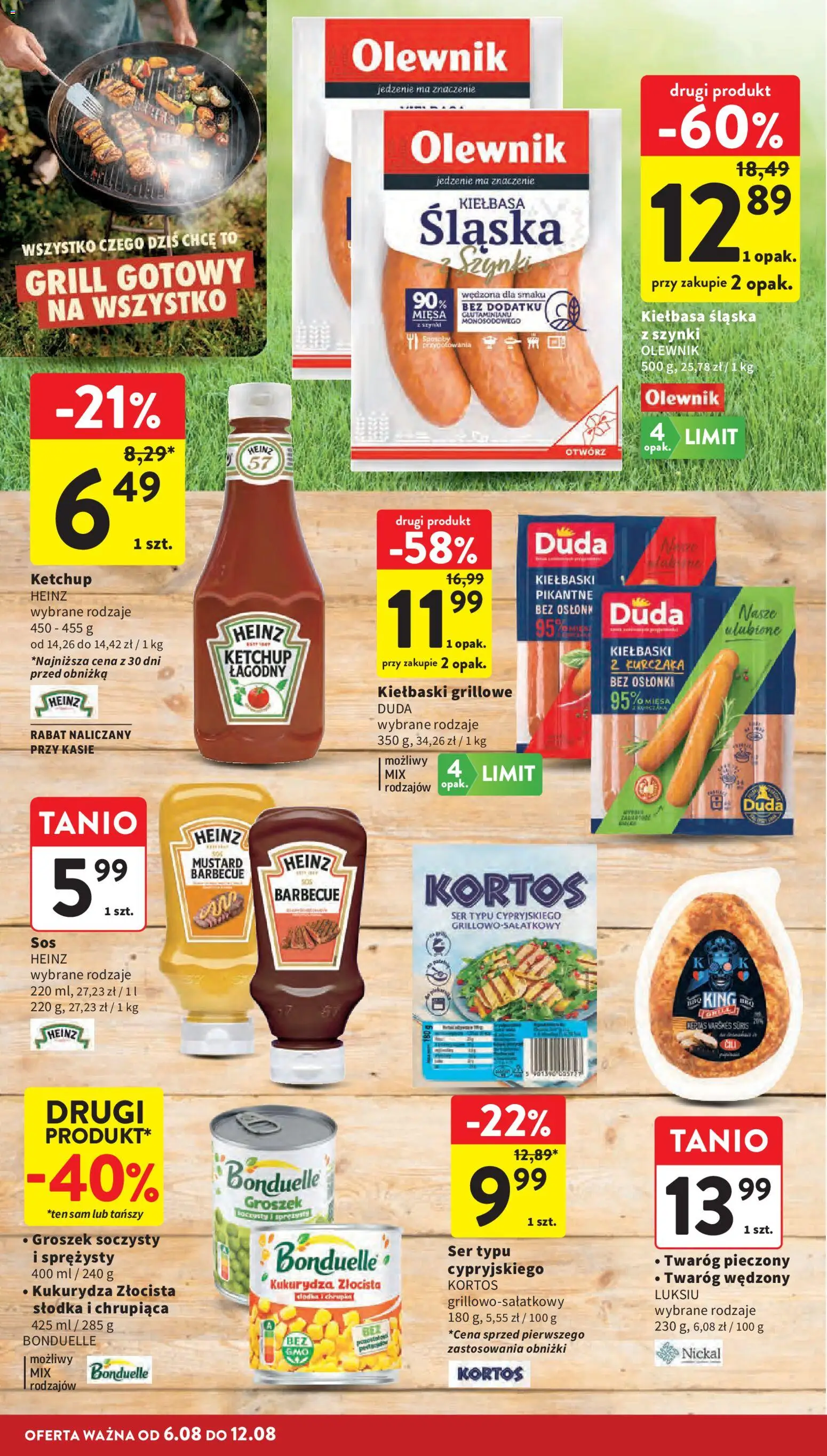 Intermarche gazetka od 06.08.2026 | Strona: 12 | Produkty: Kiełbasa, Grill, Kiełbasa śląska, Ser
