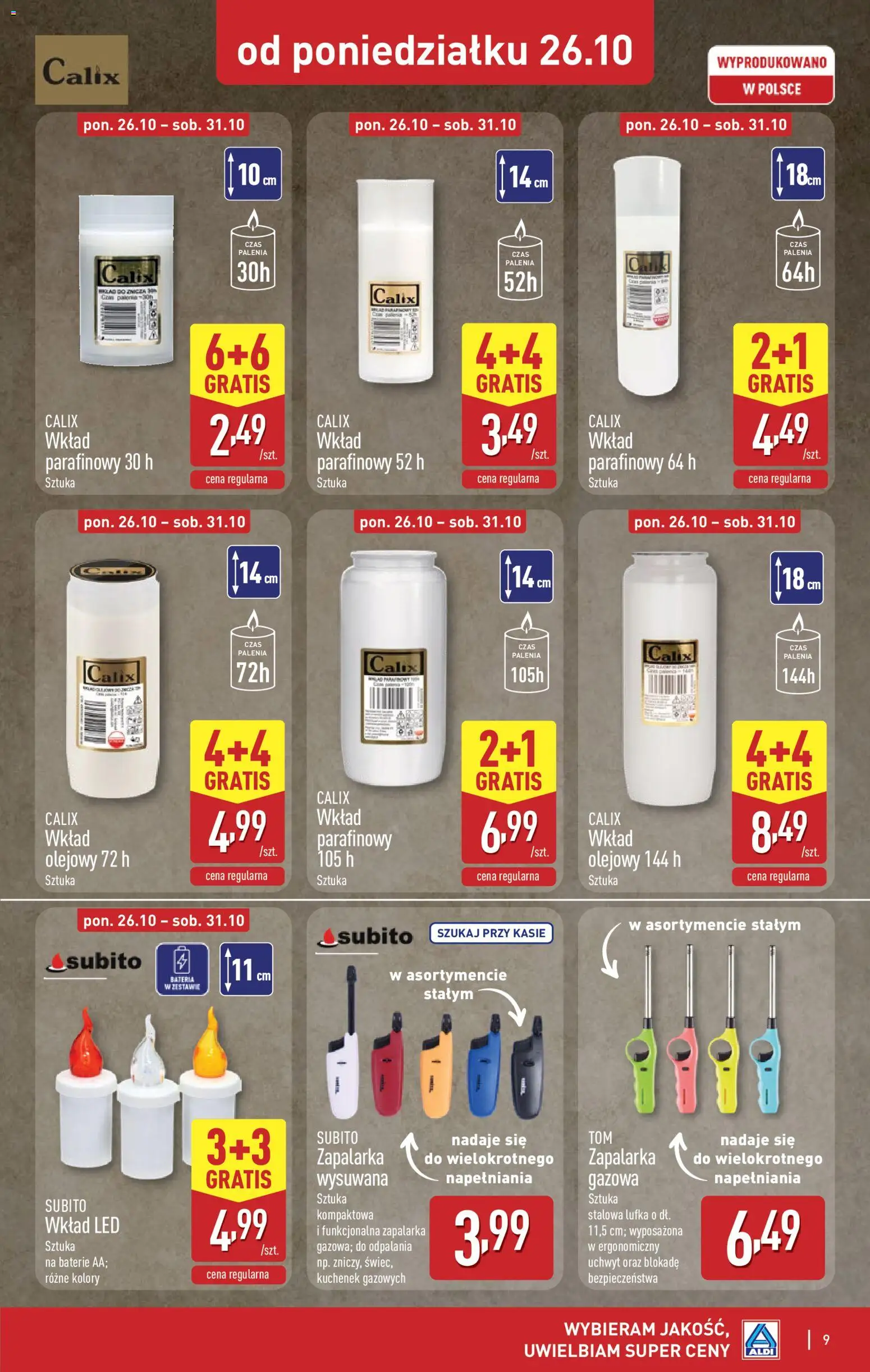 Aldi gazetka - Znicze i stroiki od 26.10.2026 | Strona: 9