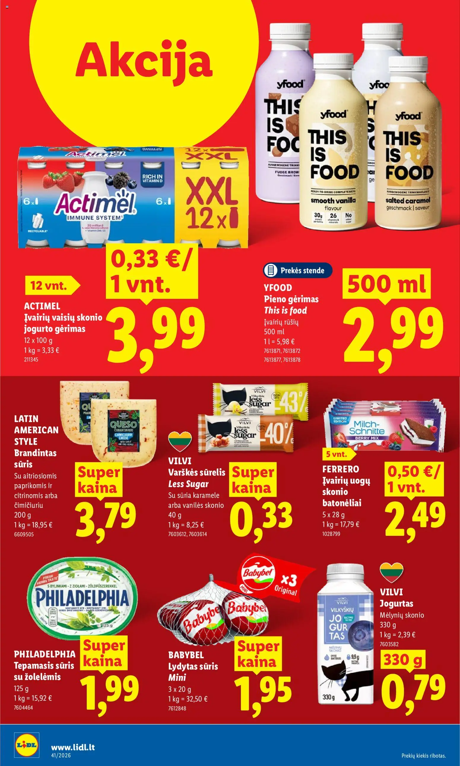 LIDL akcijos nuo 2026.10.05 | Puslapis: 8 | Prekių: Jogurtas, Sūris, Jogurto gėrimas, Lydytas sūris