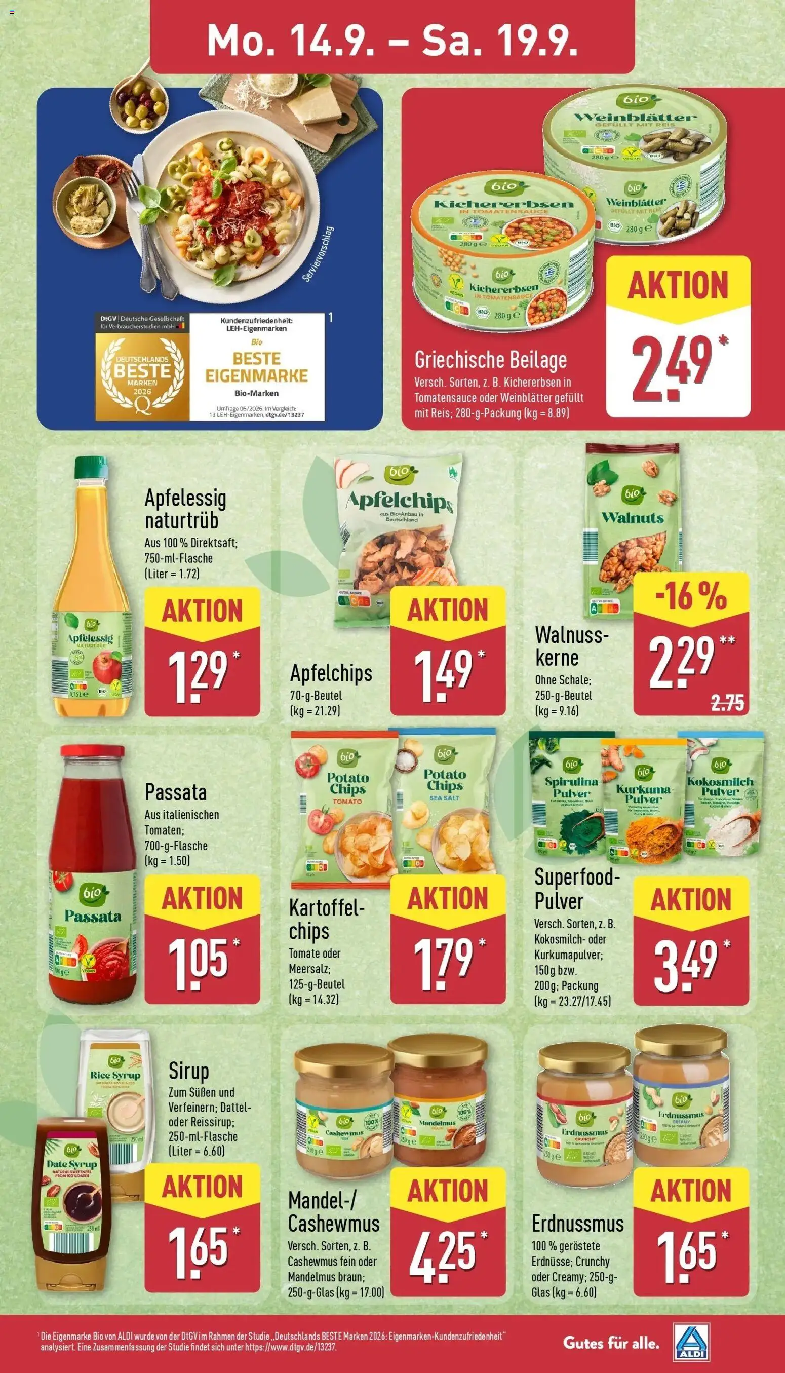 Aldi Aktueller Prospekt (ab 15.09.2026) » Angebote Online | Seite: 11 | Produkte: Butter, Sirup, Apple, Chips