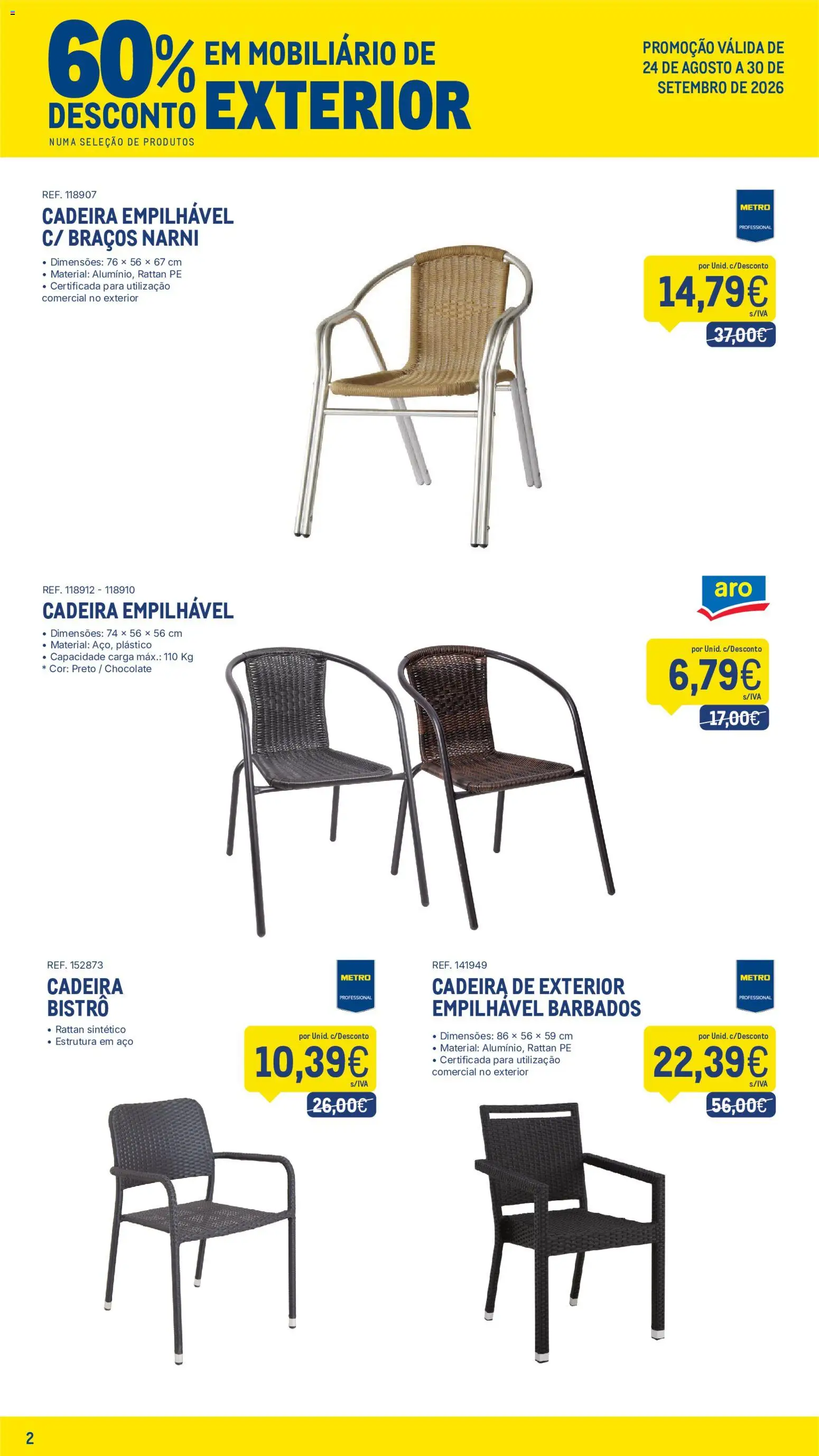 Makro 60 Desconto em Mobiliário de Exterior │ válido de 24/08/2026 | Página: 2 | Produtos: Cadeira, Chocolate