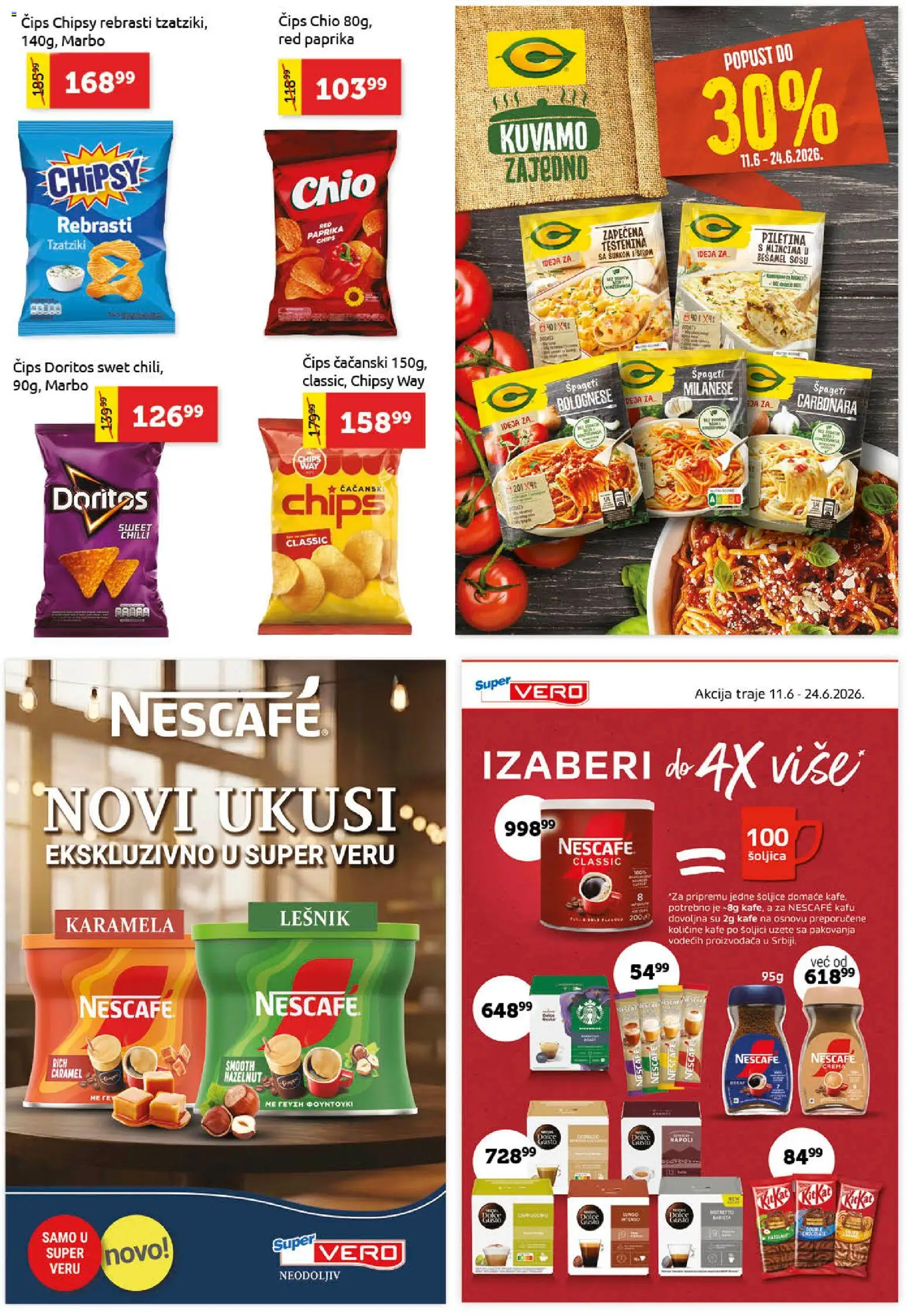 SuperVERO katalog - važi od 11.06.2026 | Strana: 15 | Proizvode: Lešnik, Špageti, Doritos, Piletina